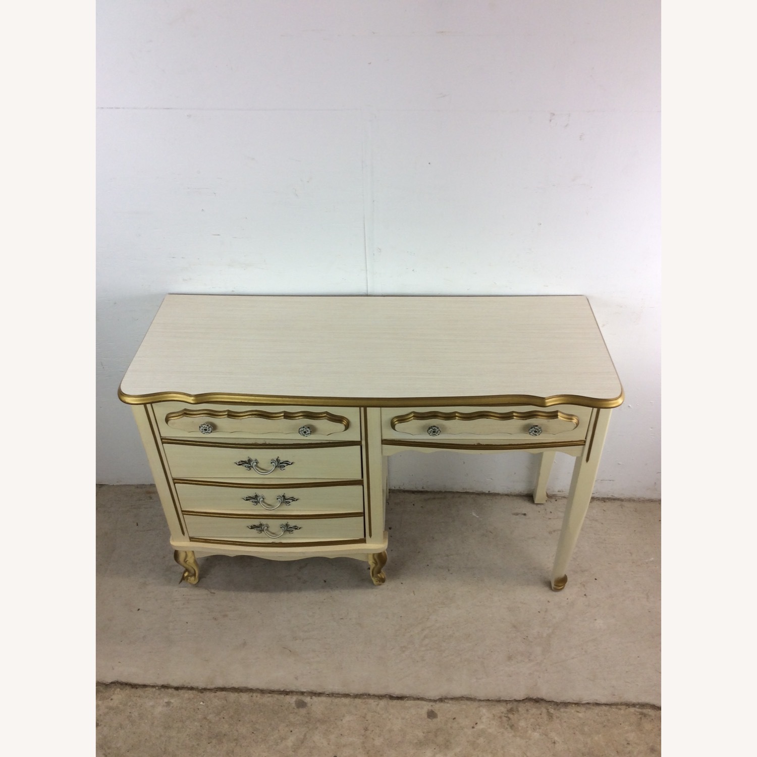 French Provincial Style Desk with 4 Drawers - image-2