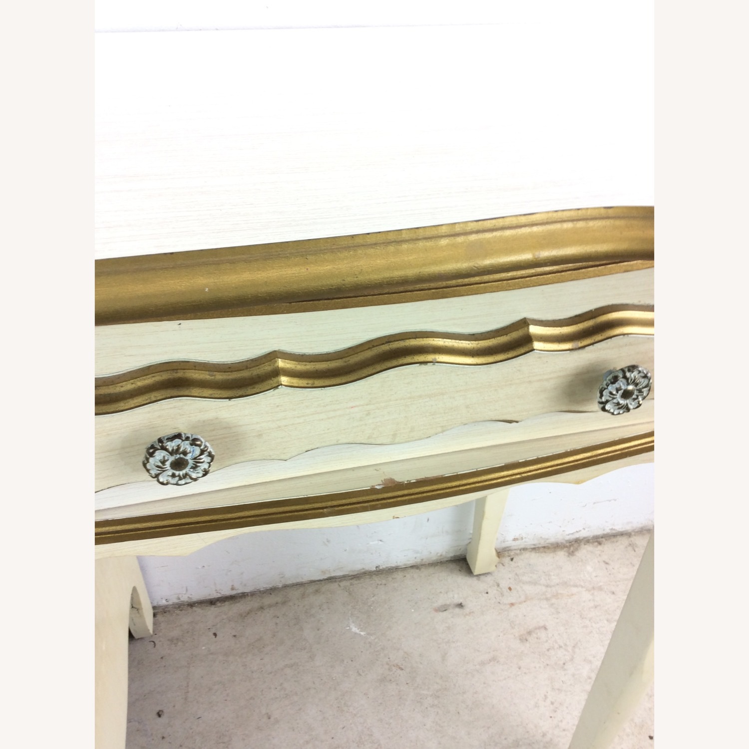 French Provincial Style Desk with 4 Drawers - image-9