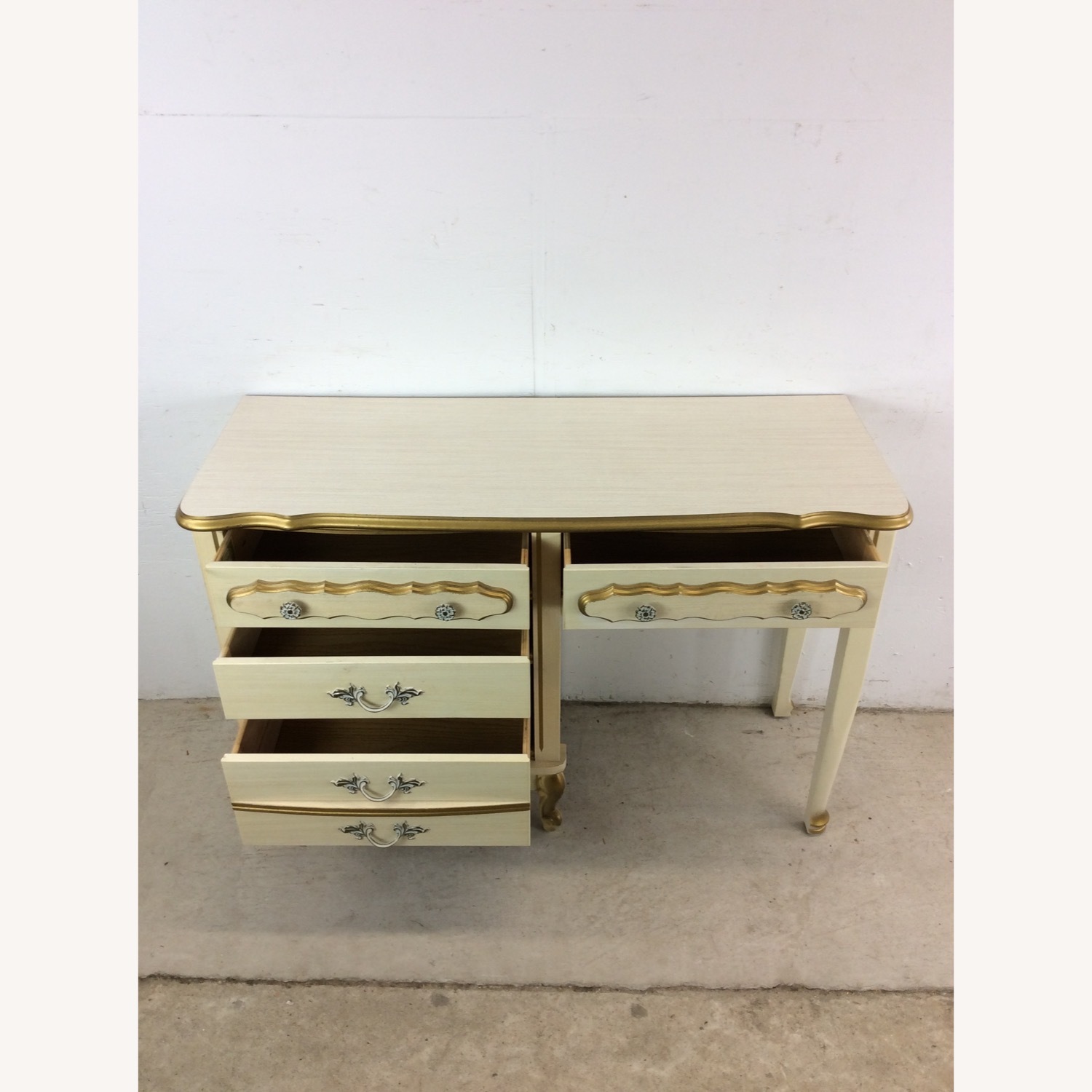 French Provincial Style Desk with 4 Drawers - image-18