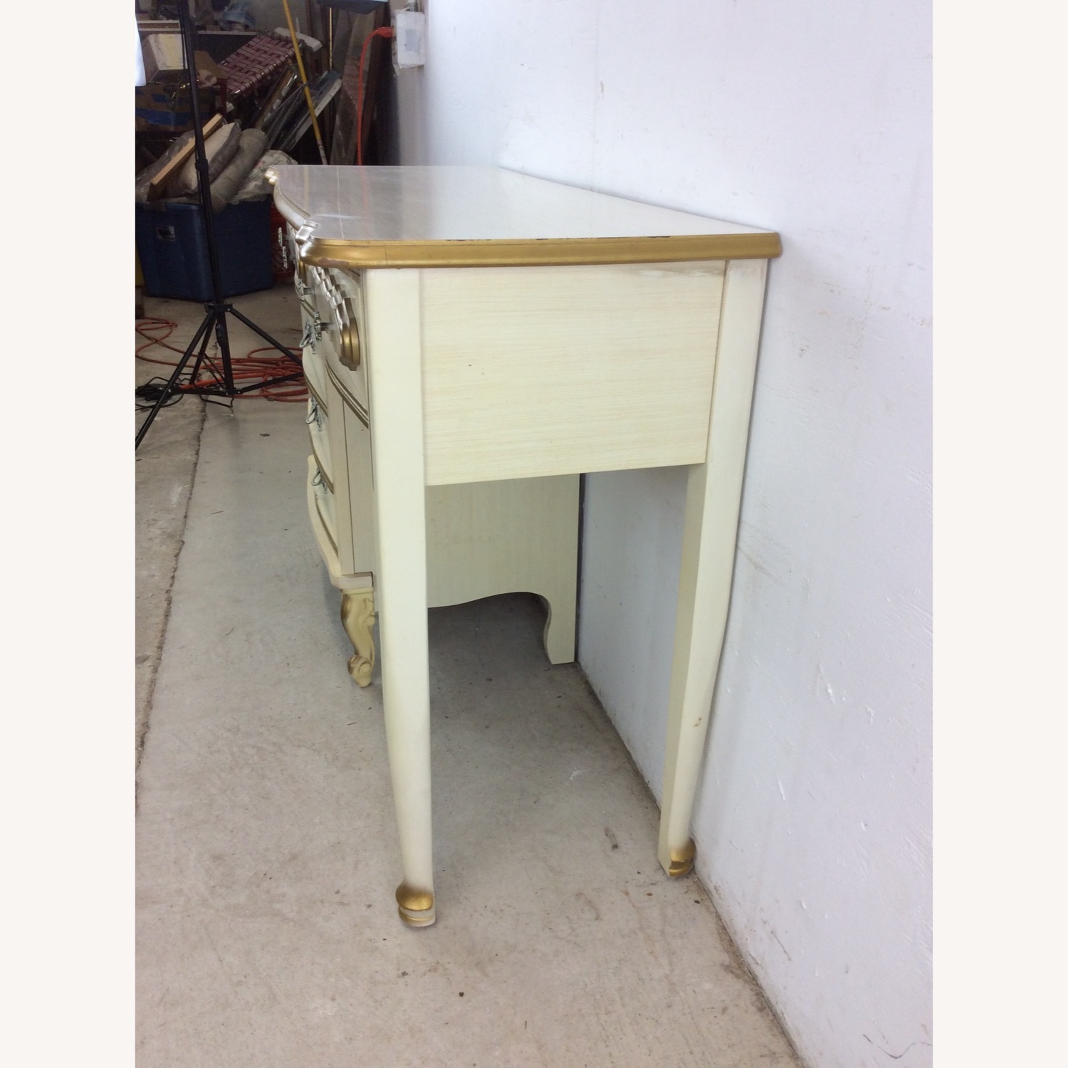 French Provincial Style Desk with 4 Drawers - image-12