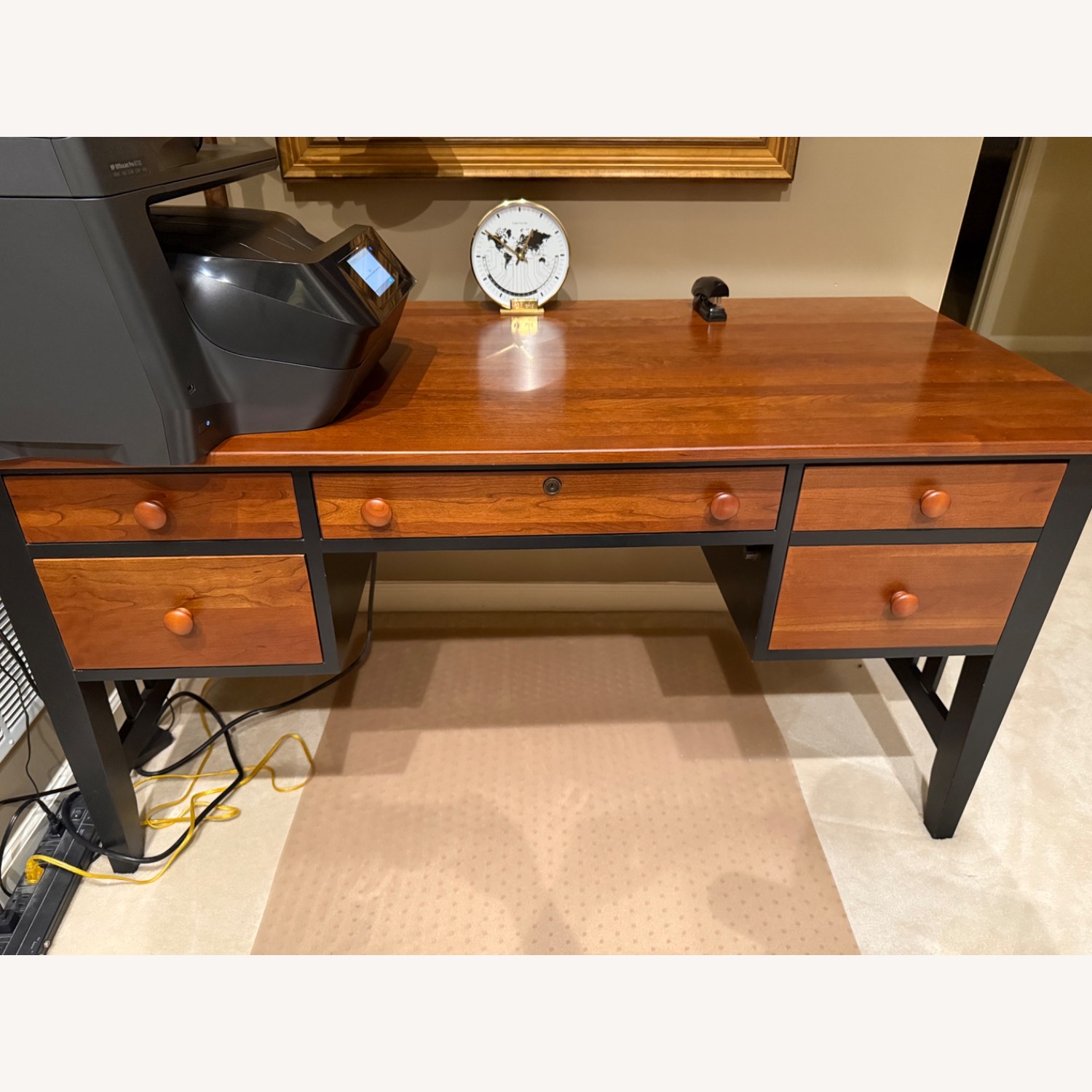 Ethan Allen Locking Cherry-wood Desk - image-1