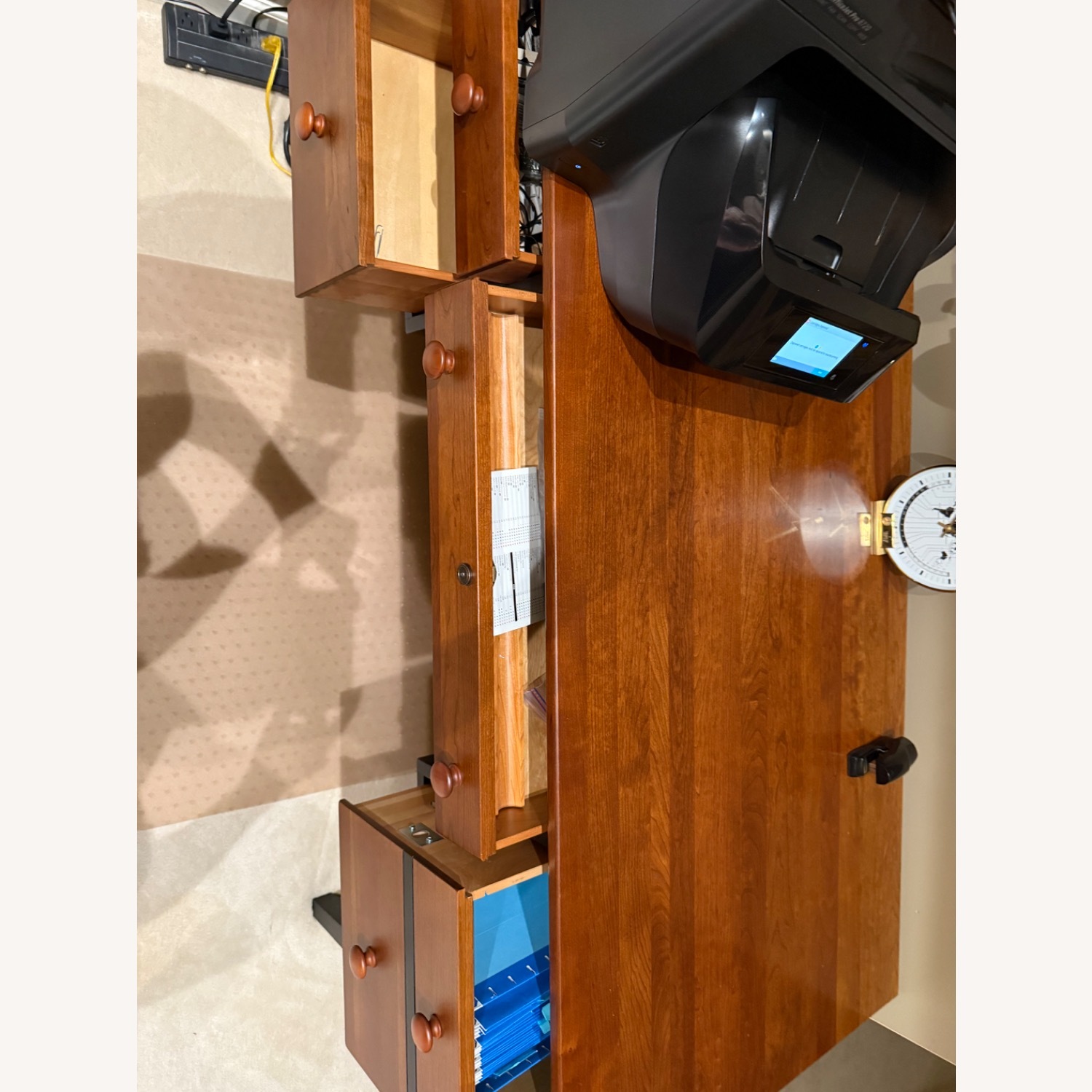 Ethan Allen Locking Cherry-wood Desk - image-3