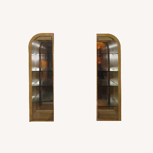 Used Henredon 2-Piece Display Cabinets Burlwood for sale on AptDeco