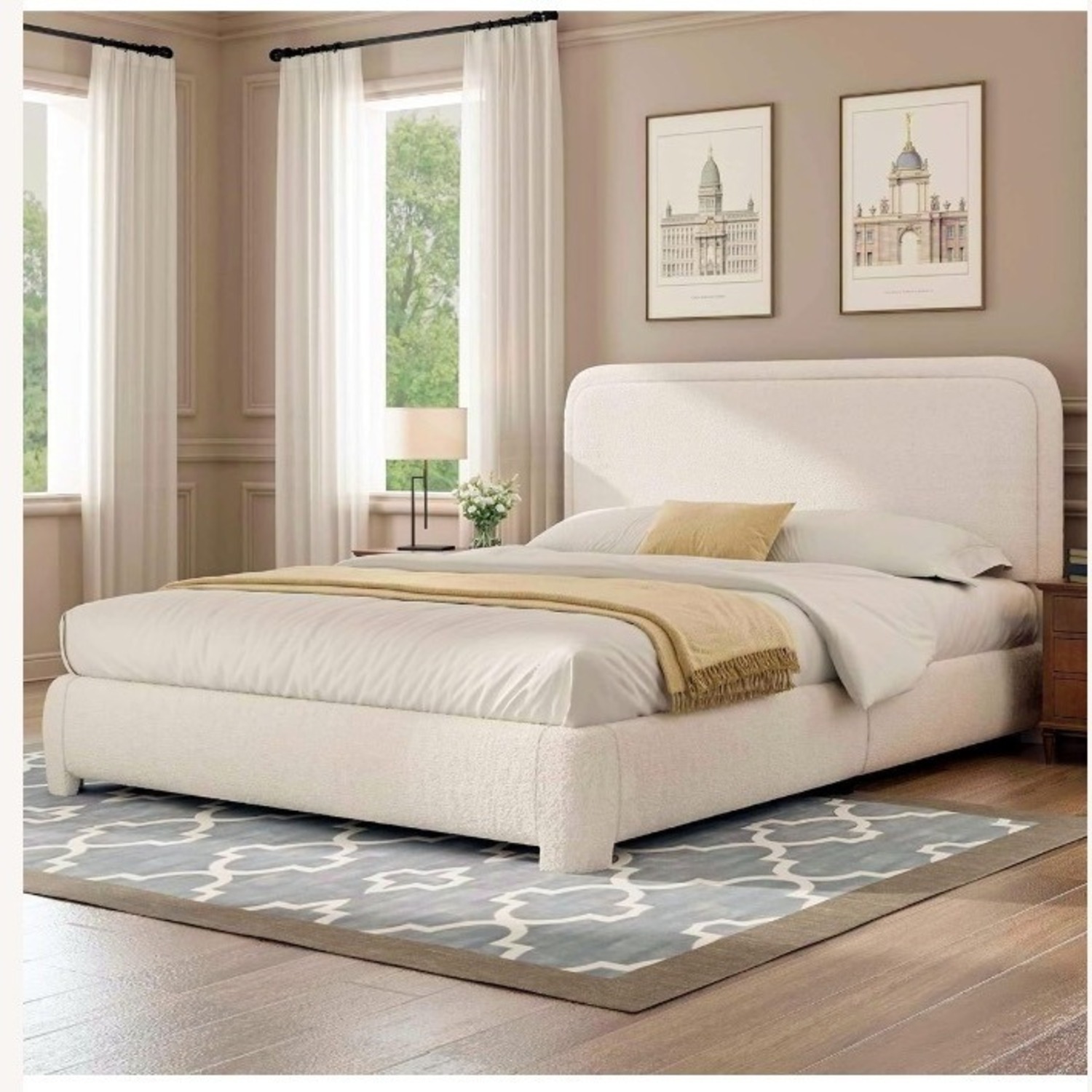 Queen Size Bed Frame with Headboard - image-2
