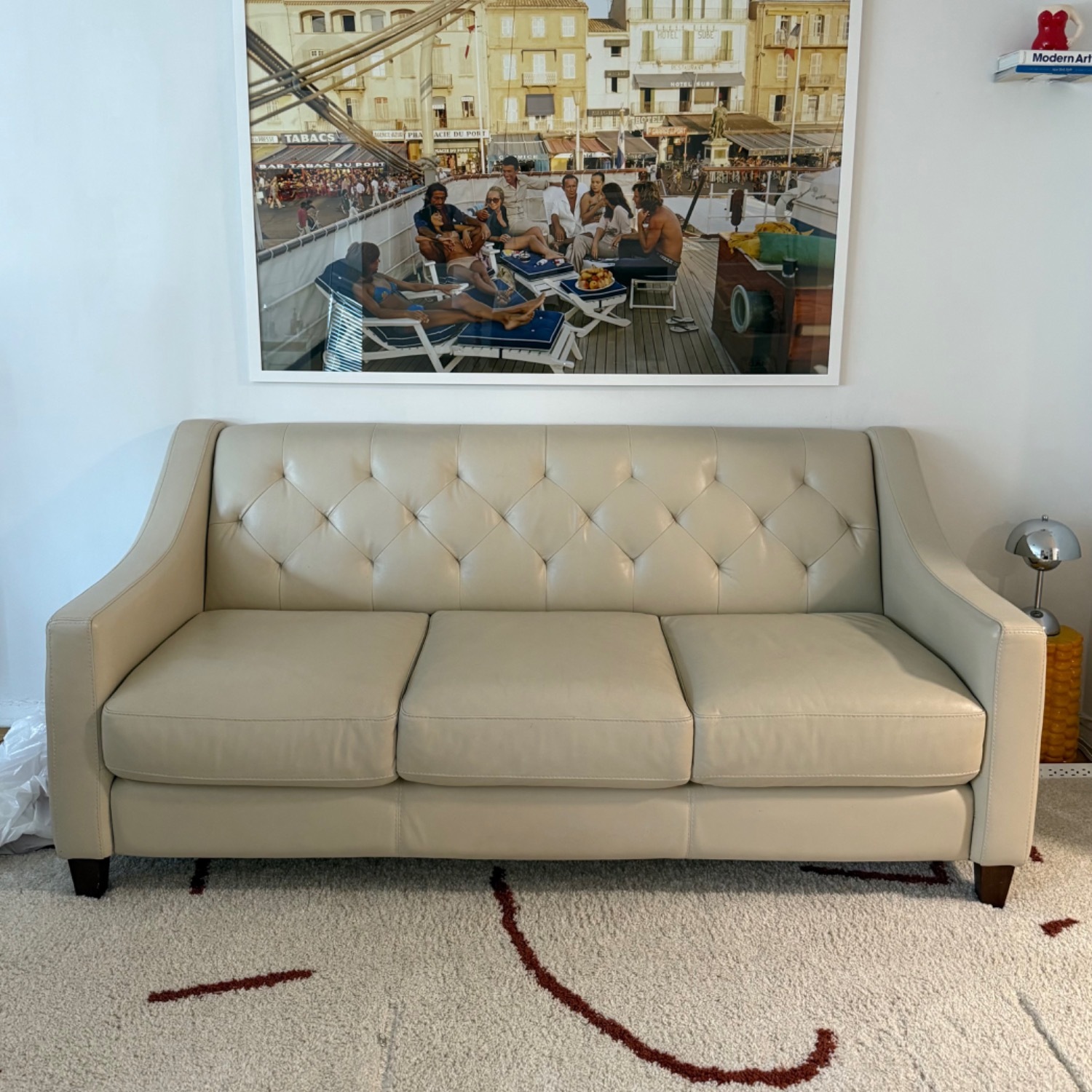 Macy's Chloe Leather Sofa - image-1