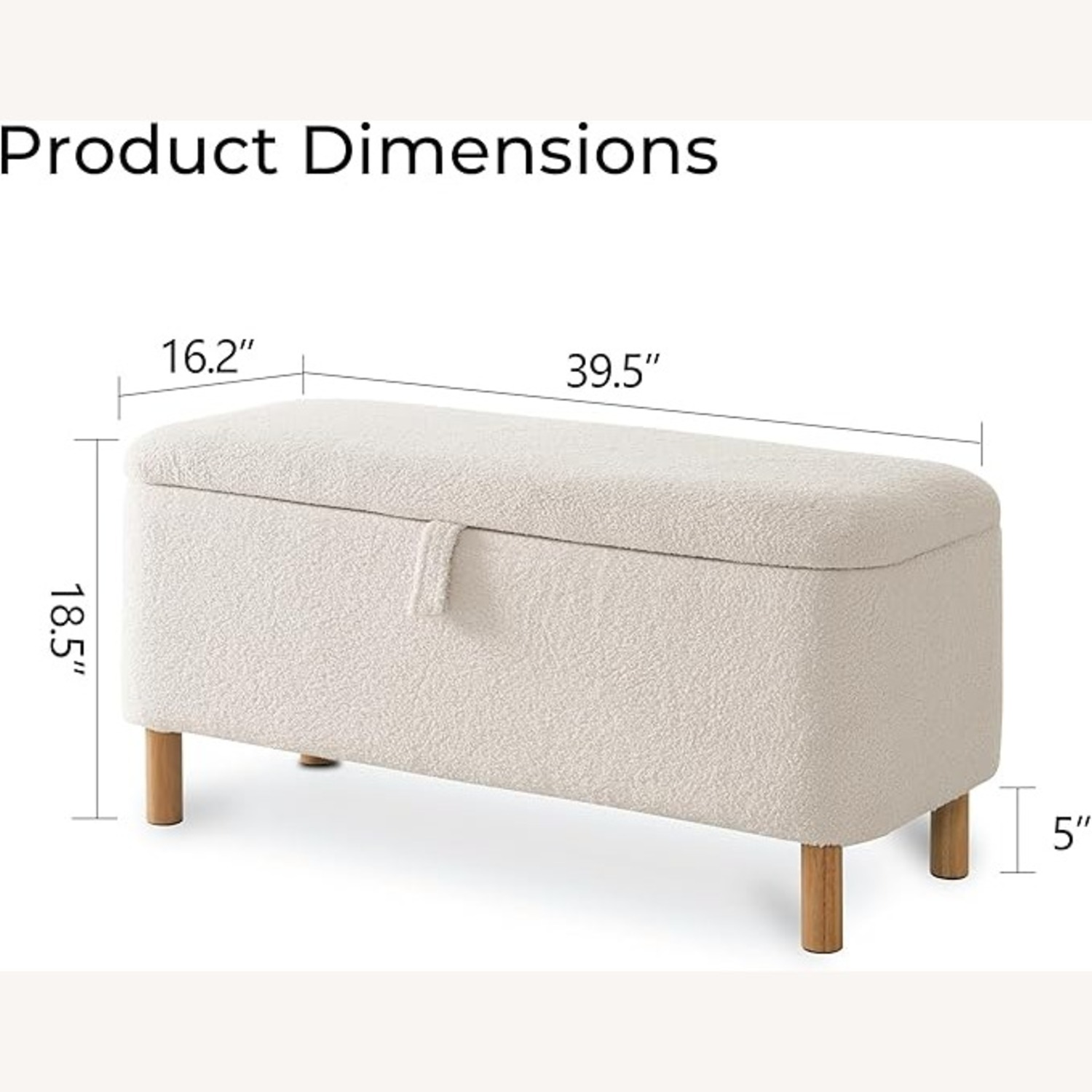 Boucle Storage Ottoman Bench - image-3