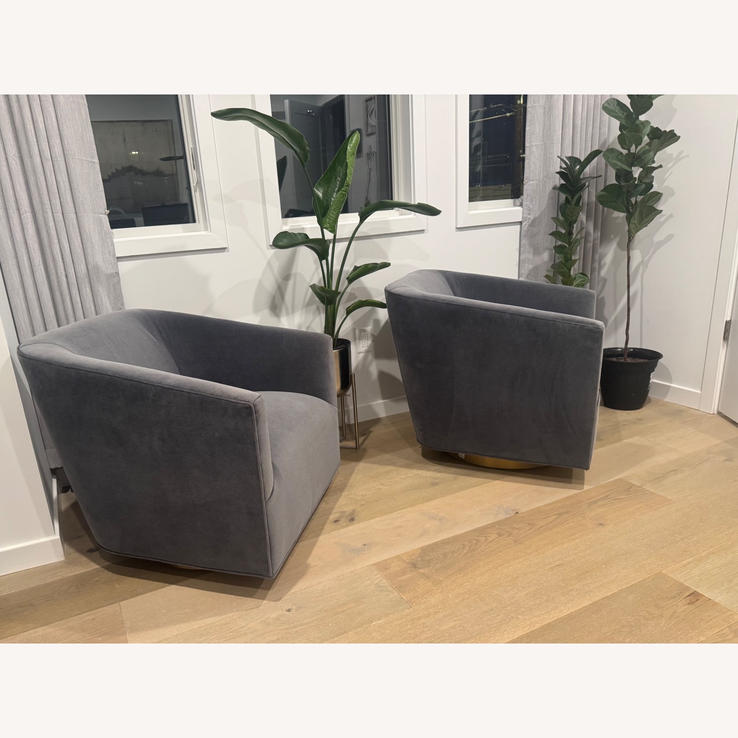 Restoration Hardware Swivel Chairs w Metal Base - image-8