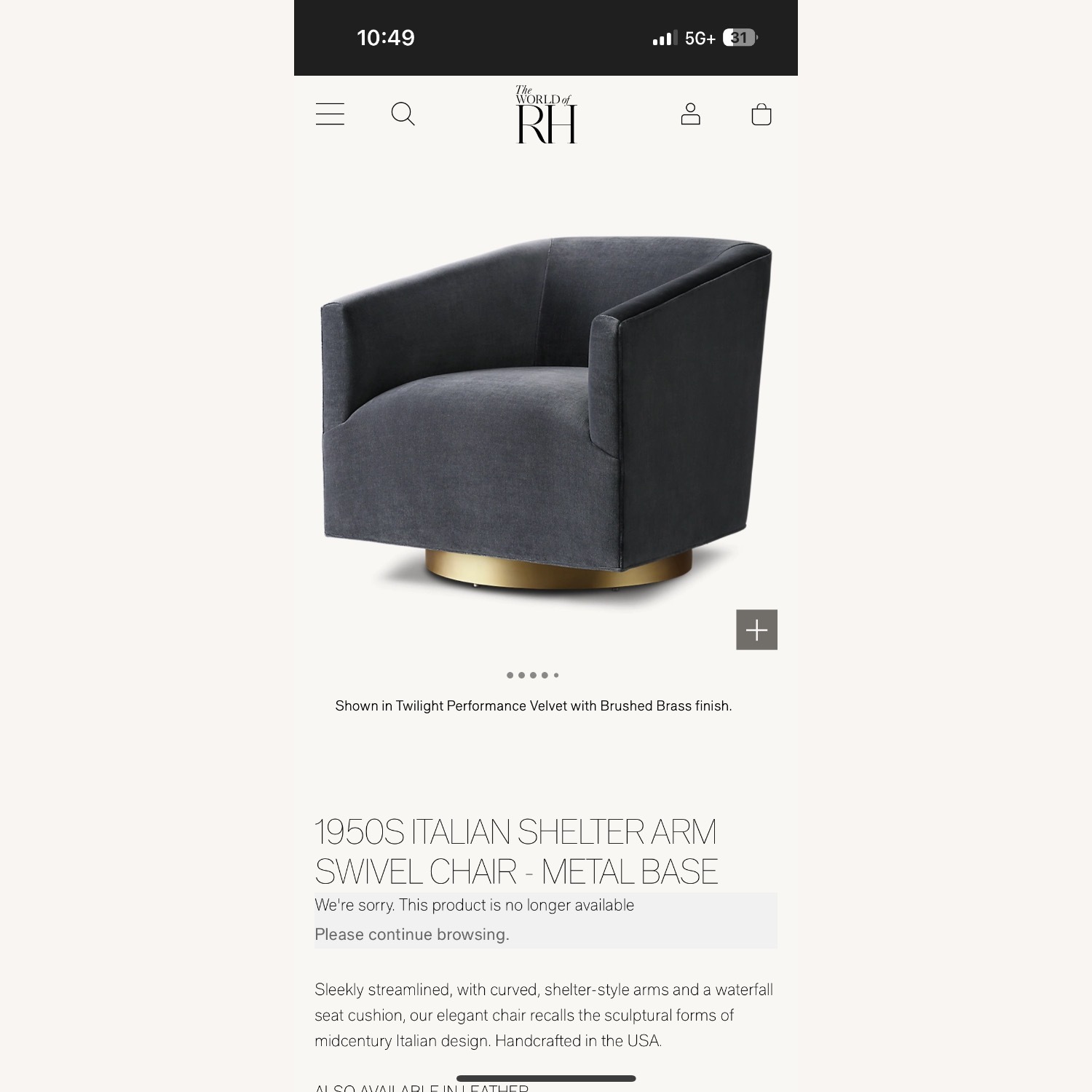 Restoration Hardware Swivel Chairs w Metal Base - image-9