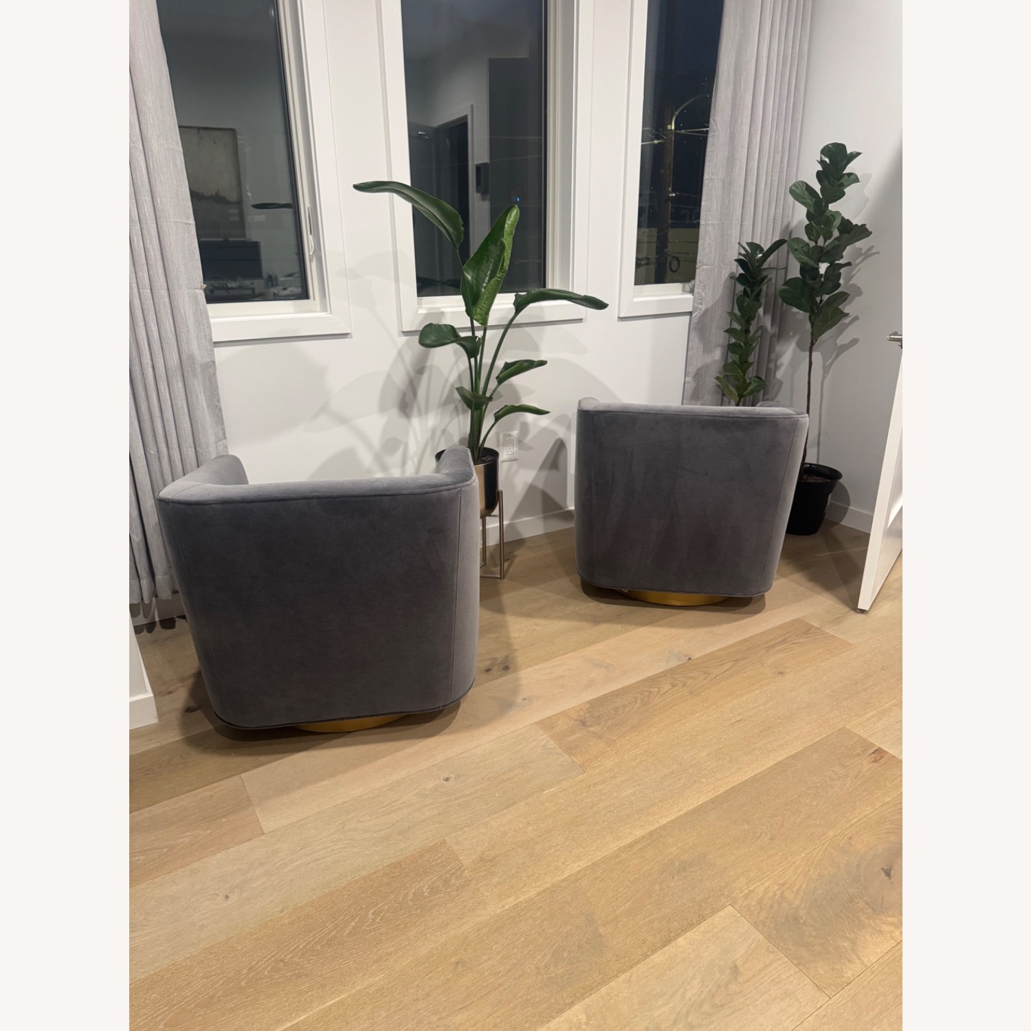 Restoration Hardware Swivel Chairs w Metal Base - image-7