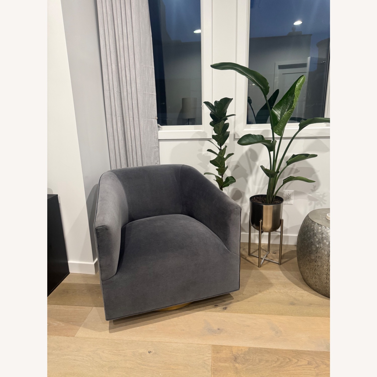 Restoration Hardware Swivel Chairs w Metal Base - image-5