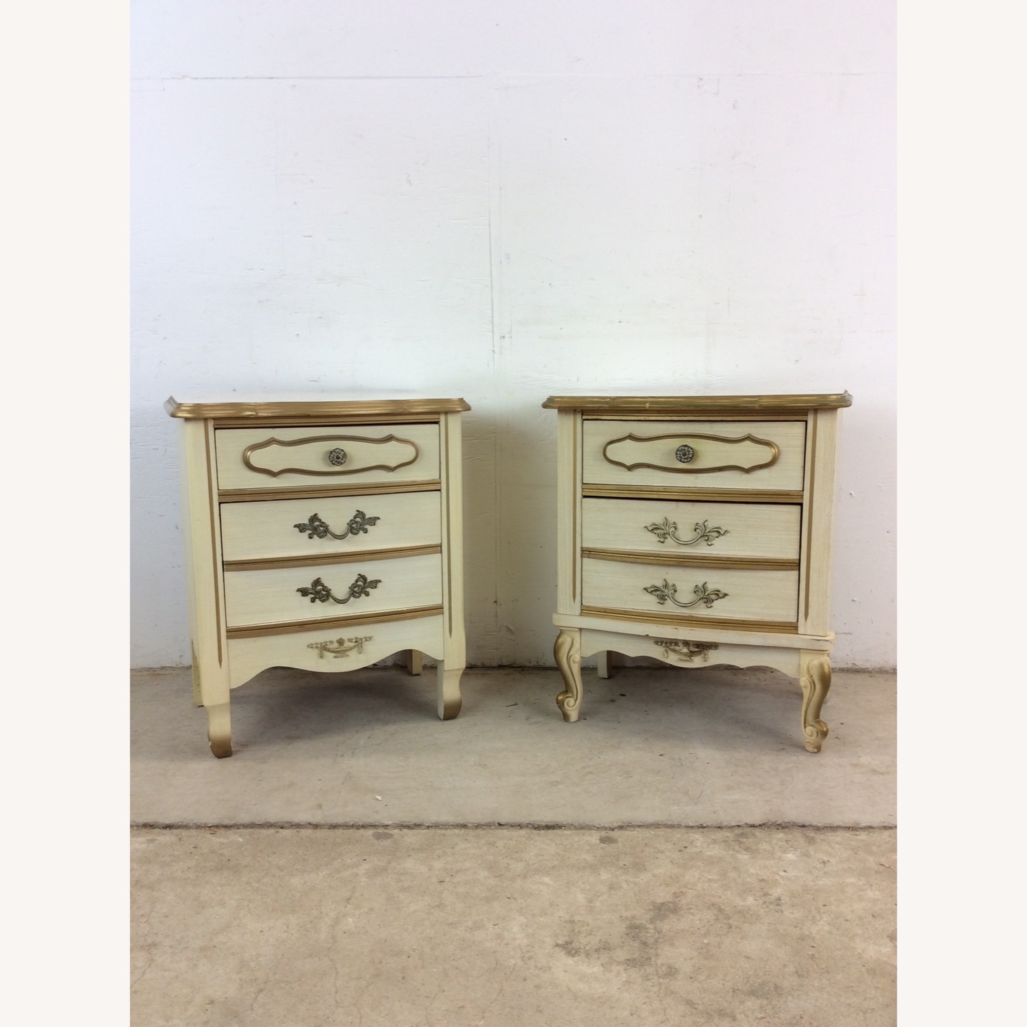 Pair Mid Century French Provincial Nightstands - image-1