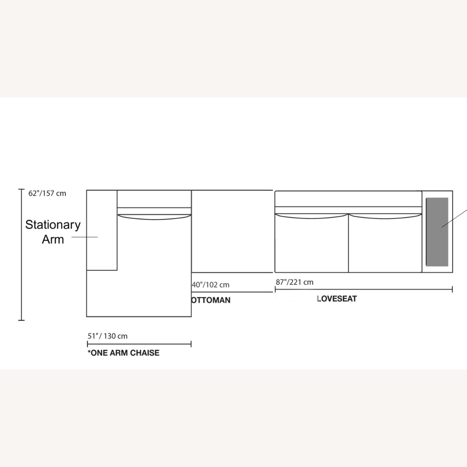 Della Robbia Nelson Loveseat, Chaise, and Ottoman - image-3