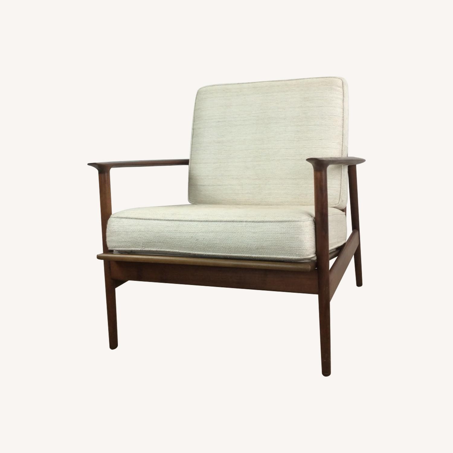 Danish Modern Lounge Chair with Solid Wood Frame - image-0