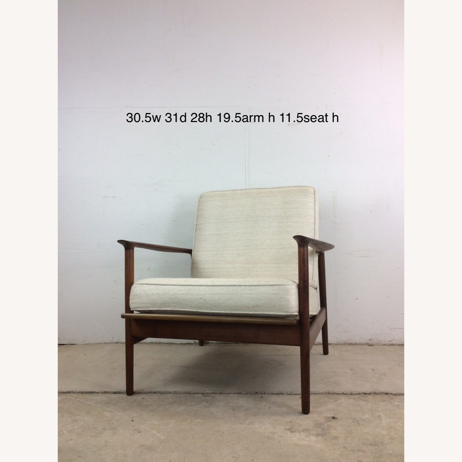 Danish Modern Lounge Chair with Solid Wood Frame - image-22