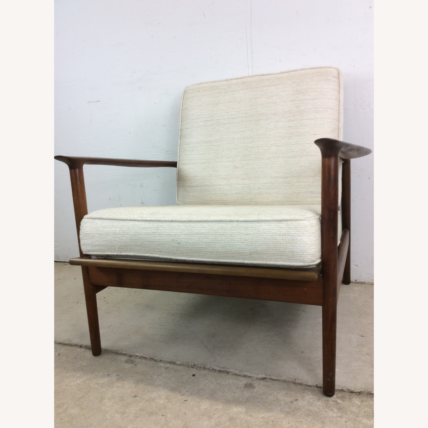 Danish Modern Lounge Chair with Solid Wood Frame - image-9