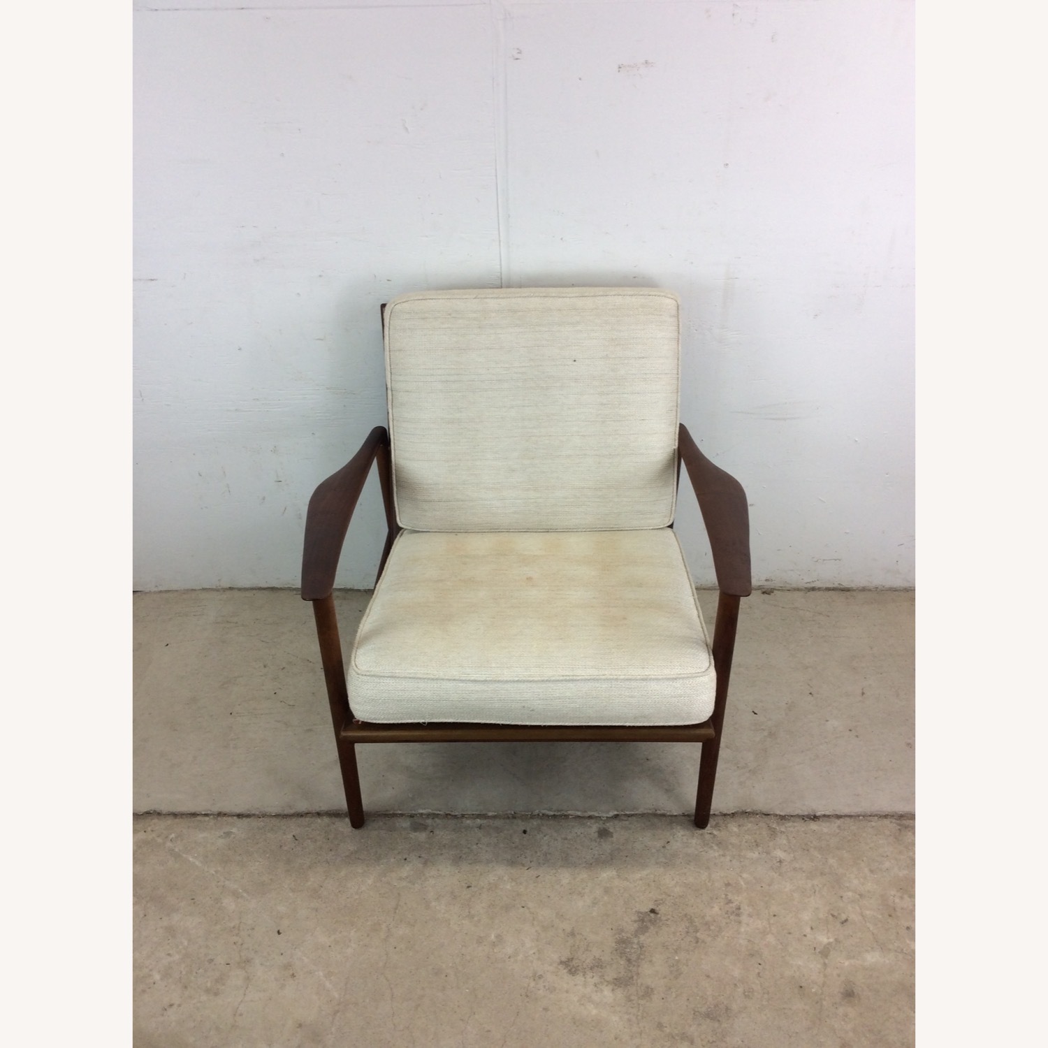 Danish Modern Lounge Chair with Solid Wood Frame - image-3