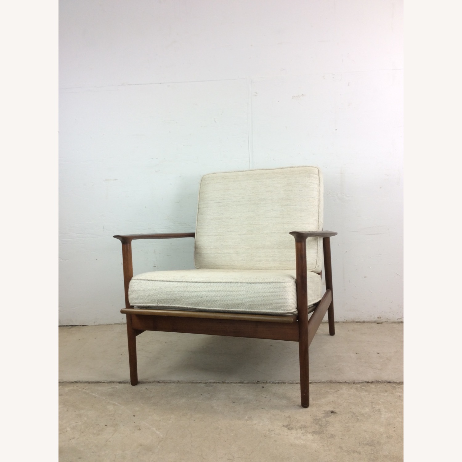 Danish Modern Lounge Chair with Solid Wood Frame - image-11