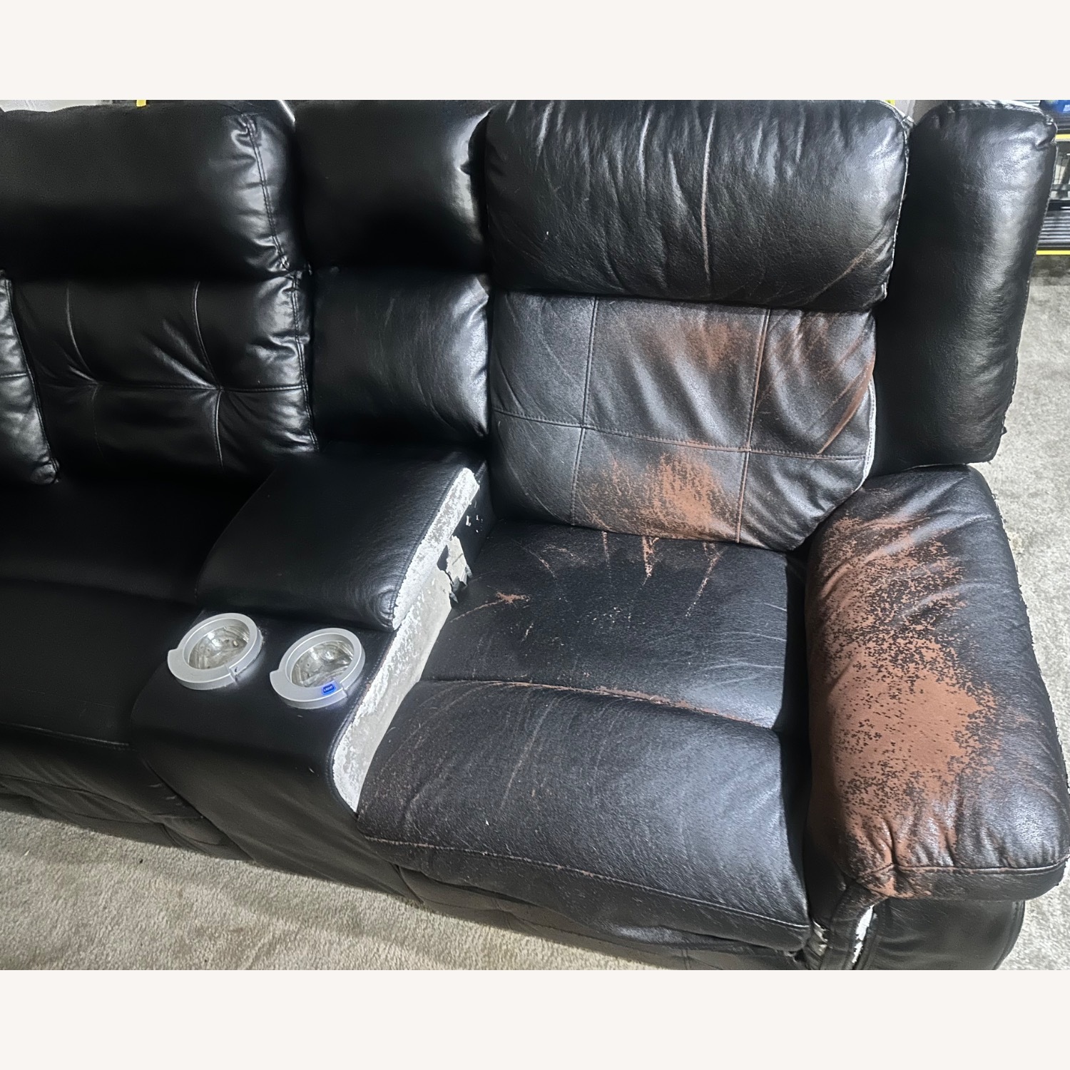 Black Leather Couch - image-3