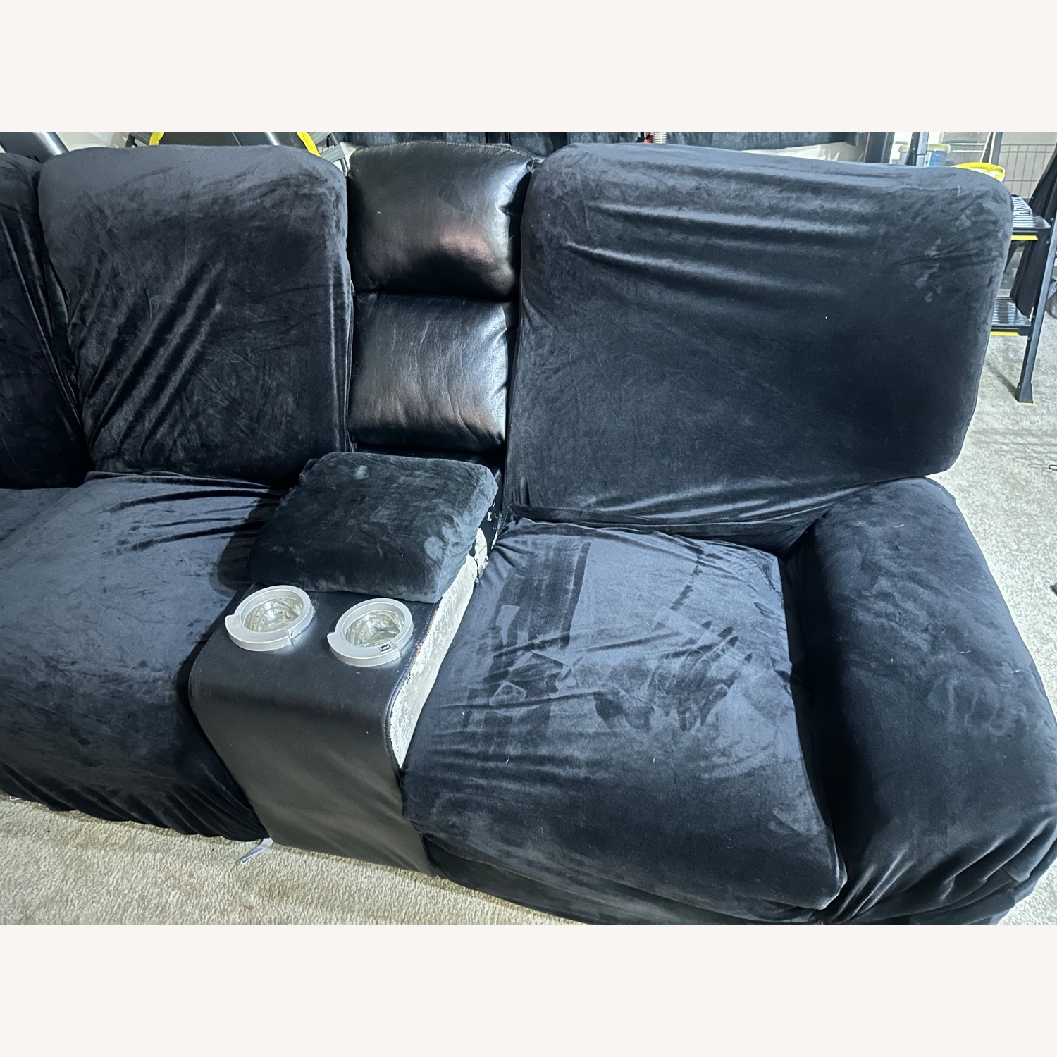 Black Leather Couch - image-4