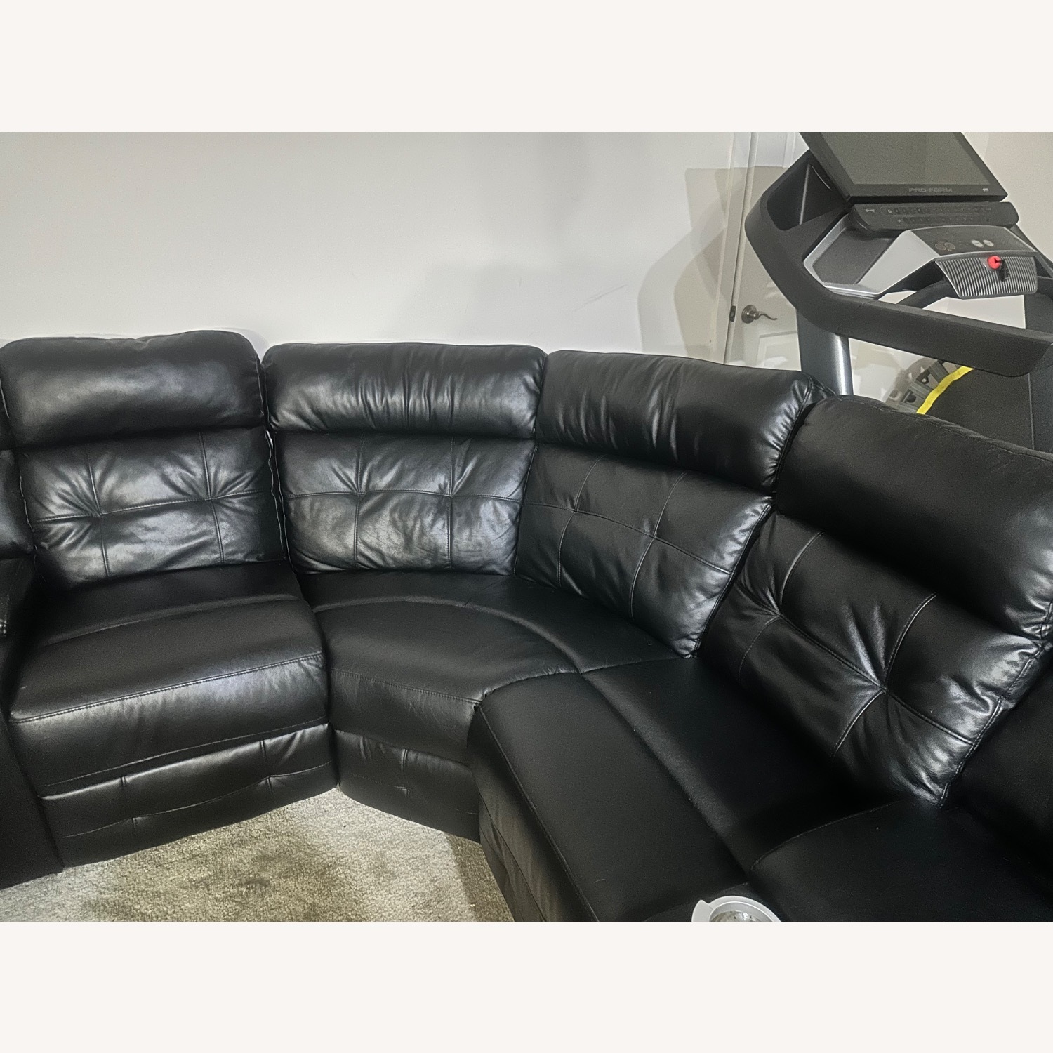 Black Leather Couch - image-2