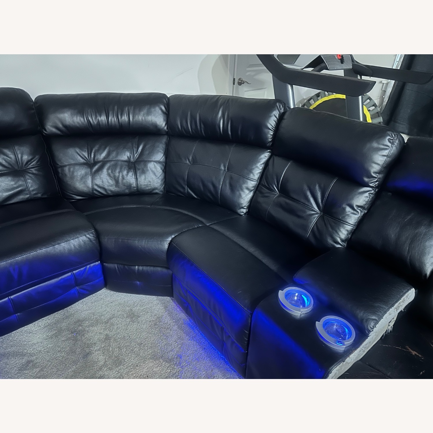 Black Leather Couch - image-6