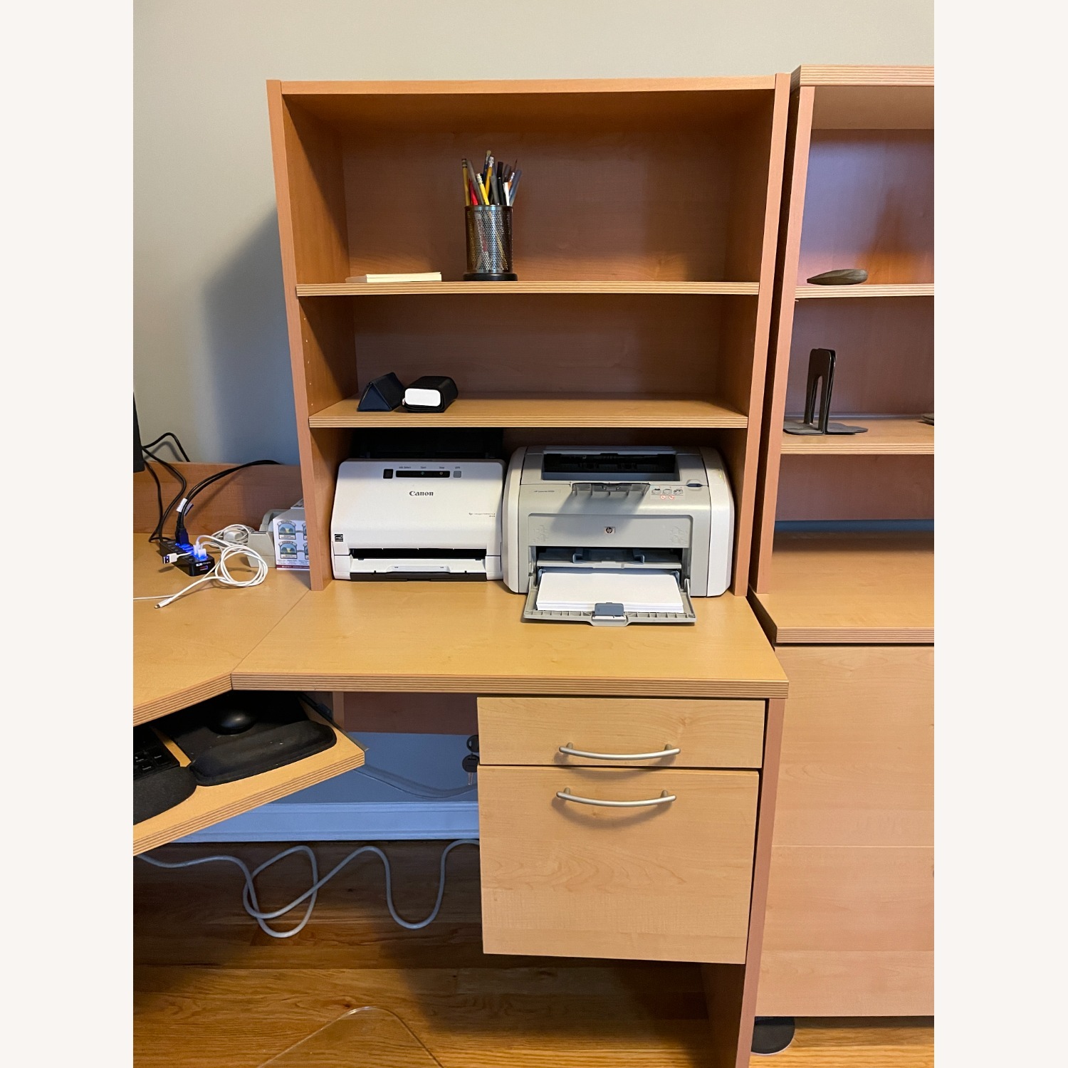 Corner Desk; File Cabinet; Hutches - image-6