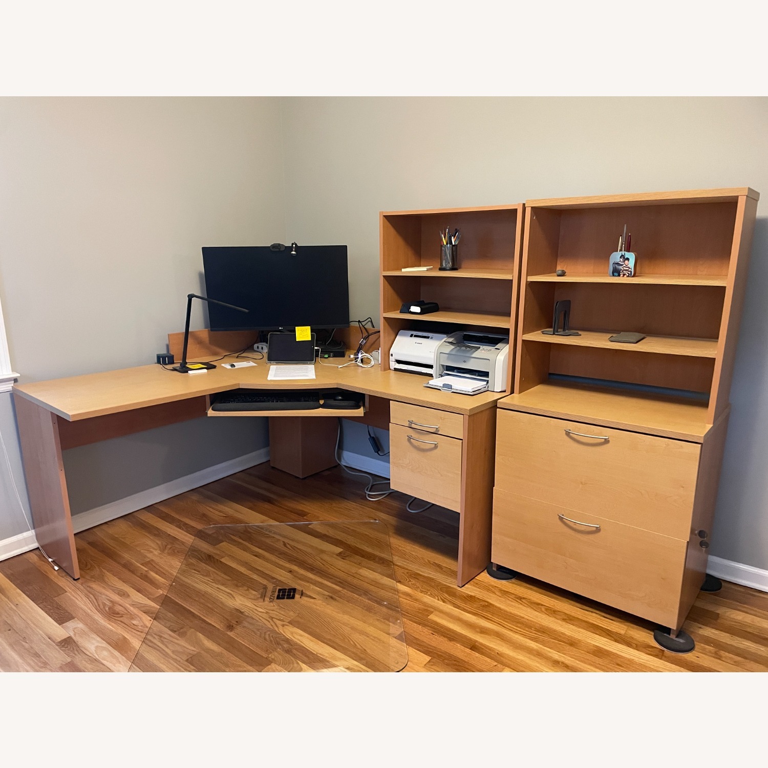 Corner Desk; File Cabinet; Hutches - image-5
