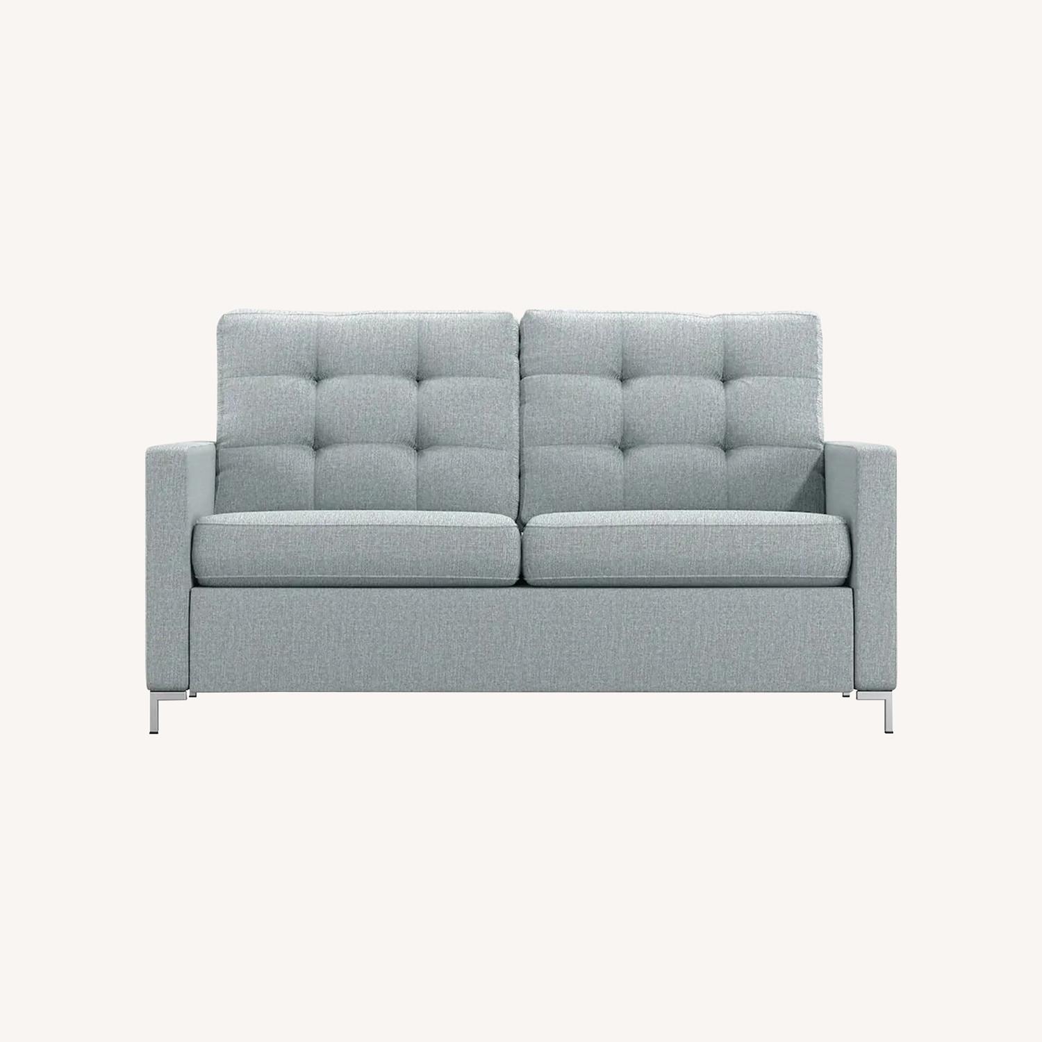 Crate & Barrel Bowen Queen Sleeper Sofa Light Blue - image-0
