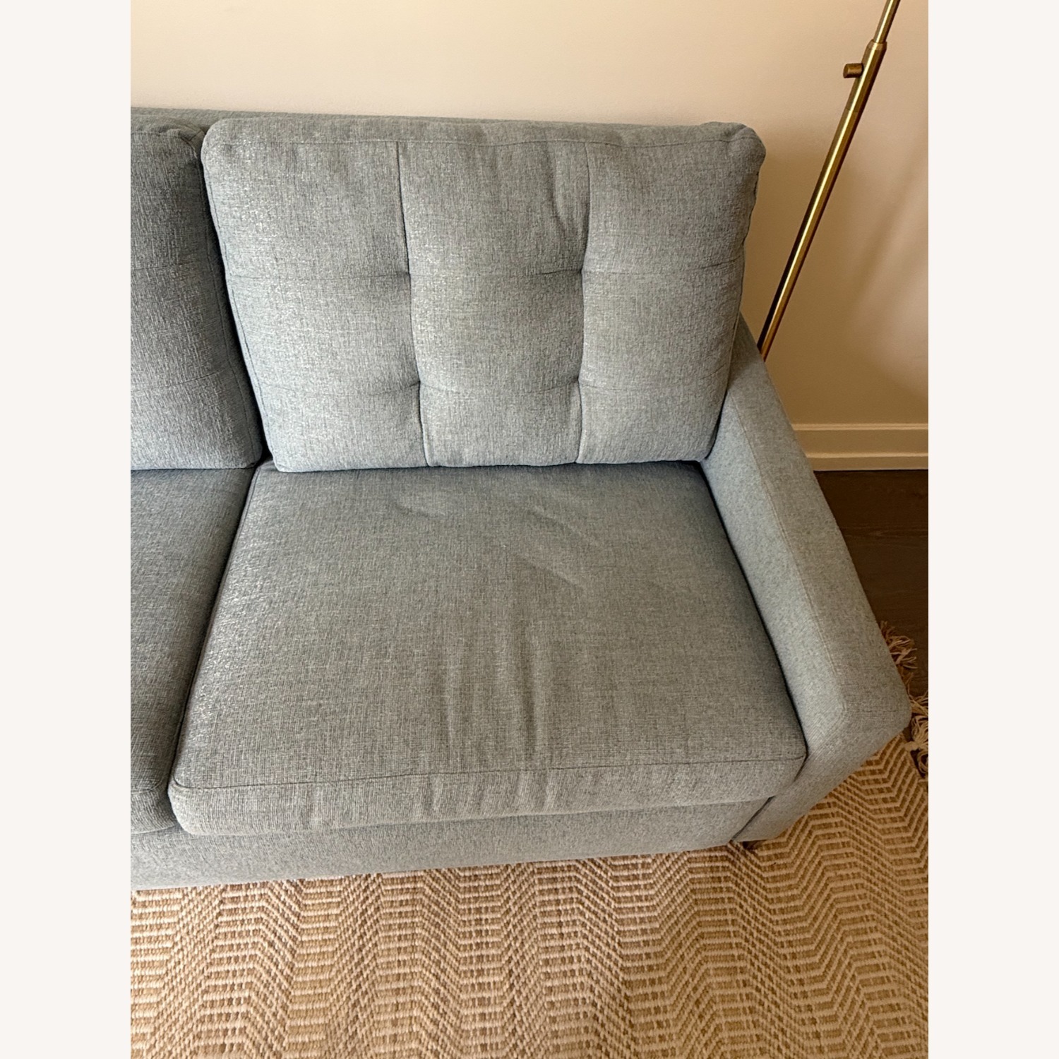 Crate & Barrel Bowen Queen Sleeper Sofa Light Blue - image-3