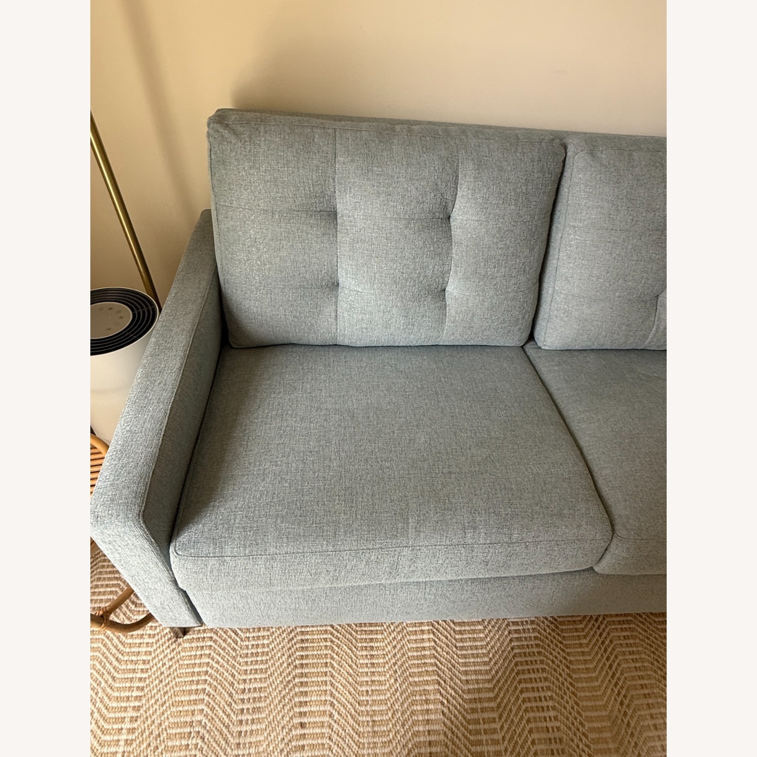Crate & Barrel Bowen Queen Sleeper Sofa Light Blue - image-4