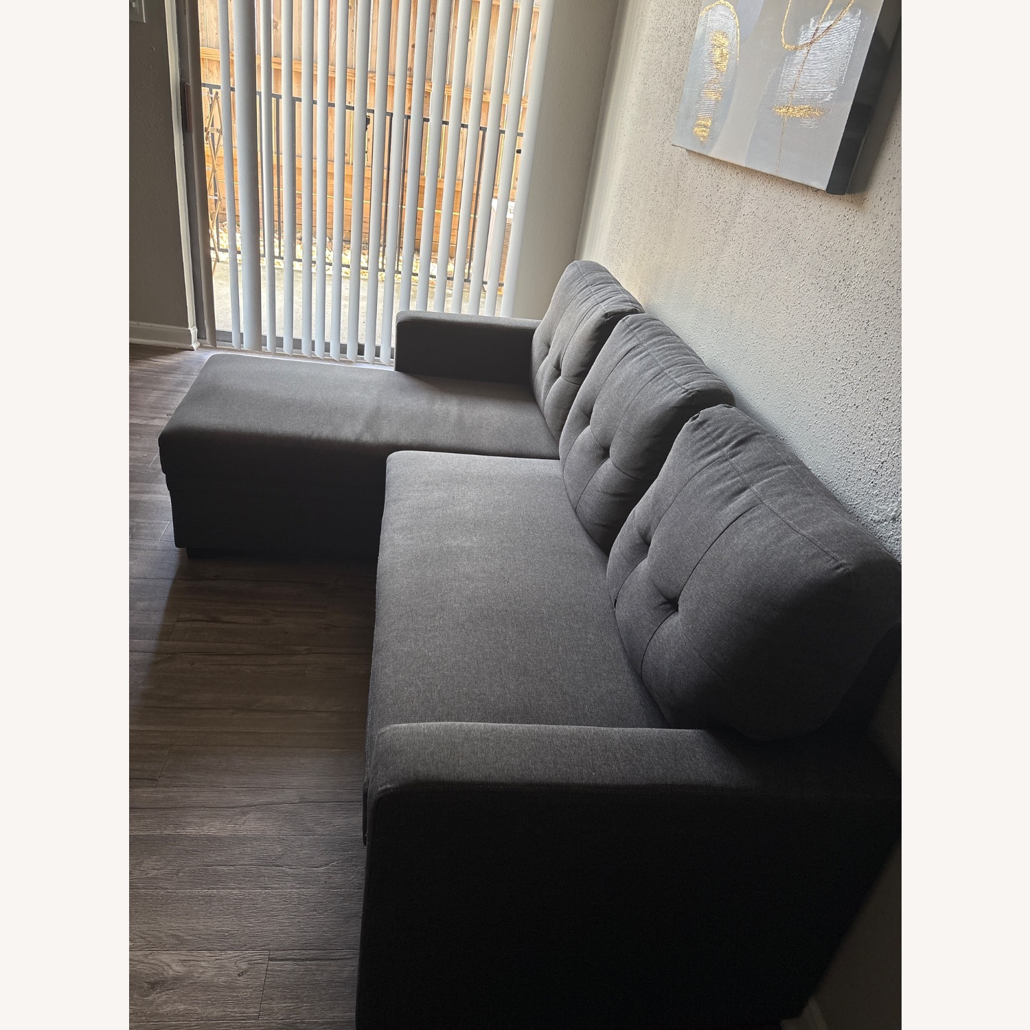 Dark Gray Pullout Sectional - image-2