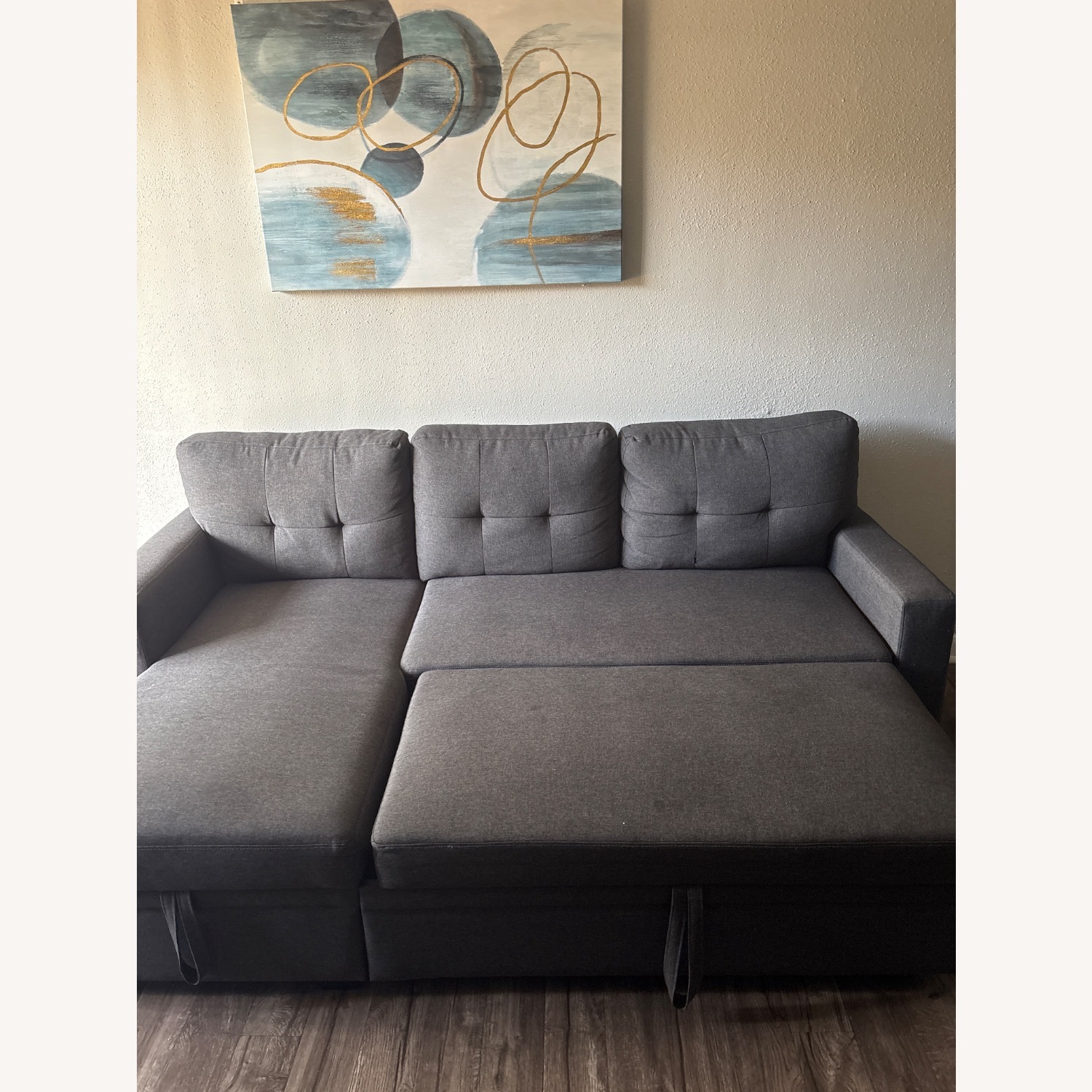 Dark Gray Pullout Sectional - image-3
