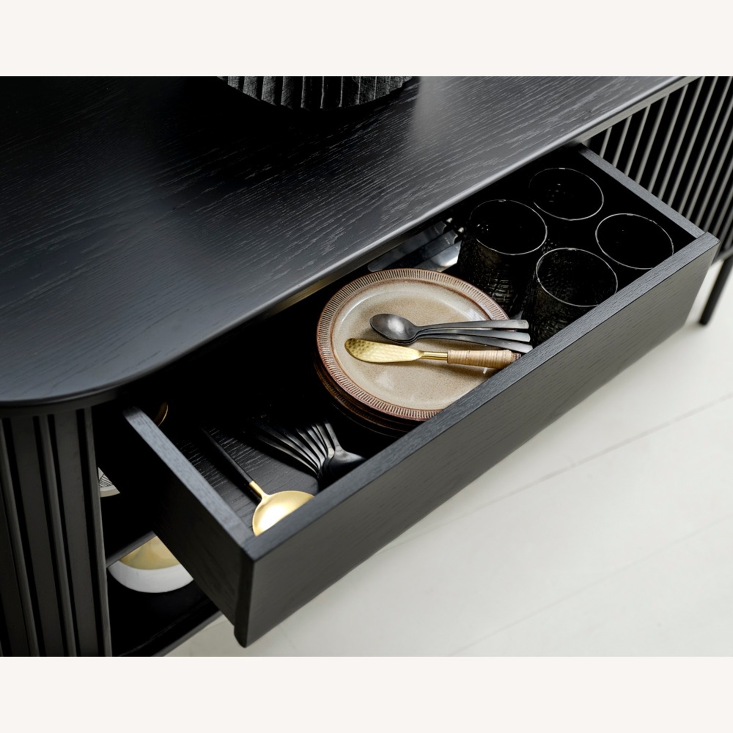 Asta Black Sideboard with Sliding Doors - image-7