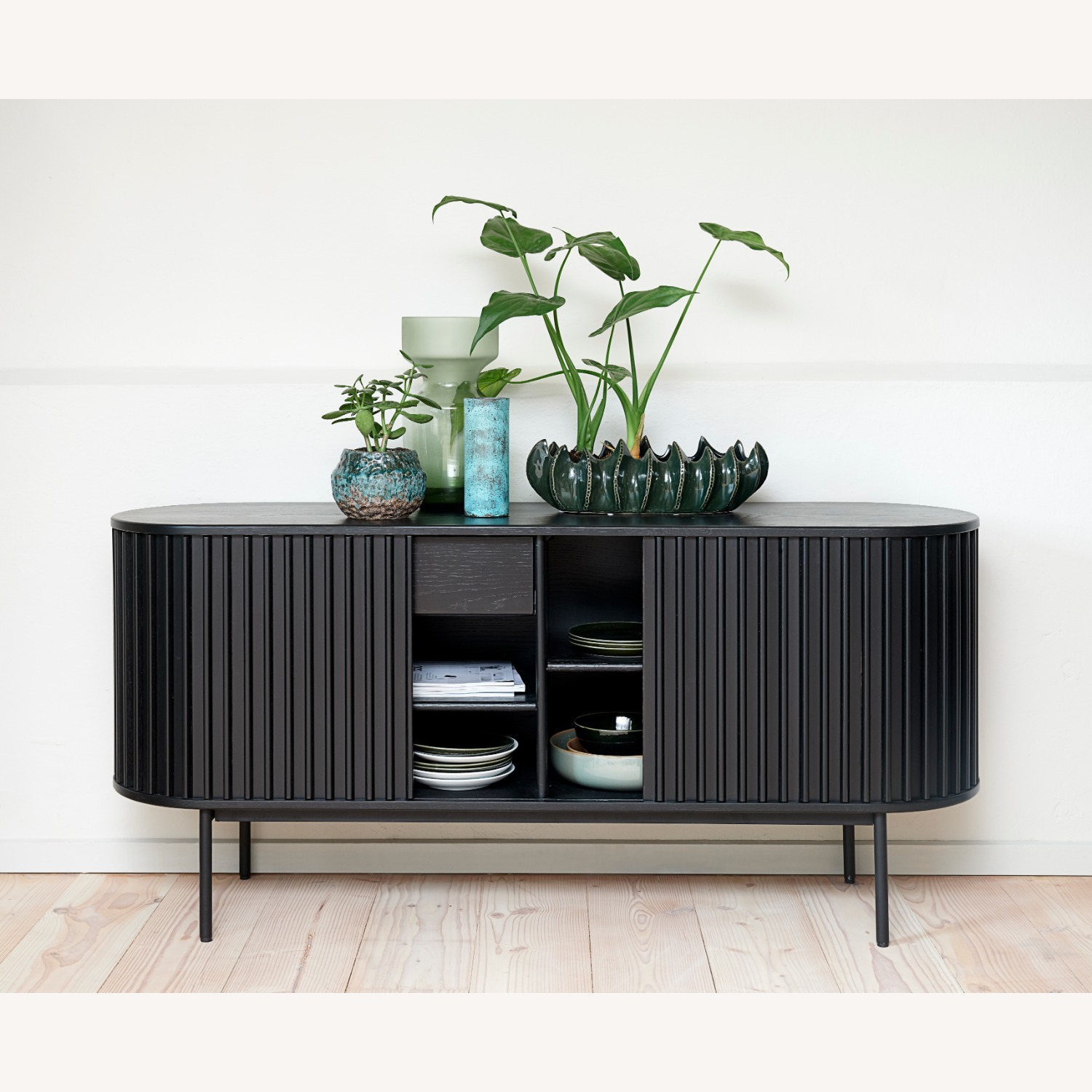Asta Black Sideboard with Sliding Doors - image-9