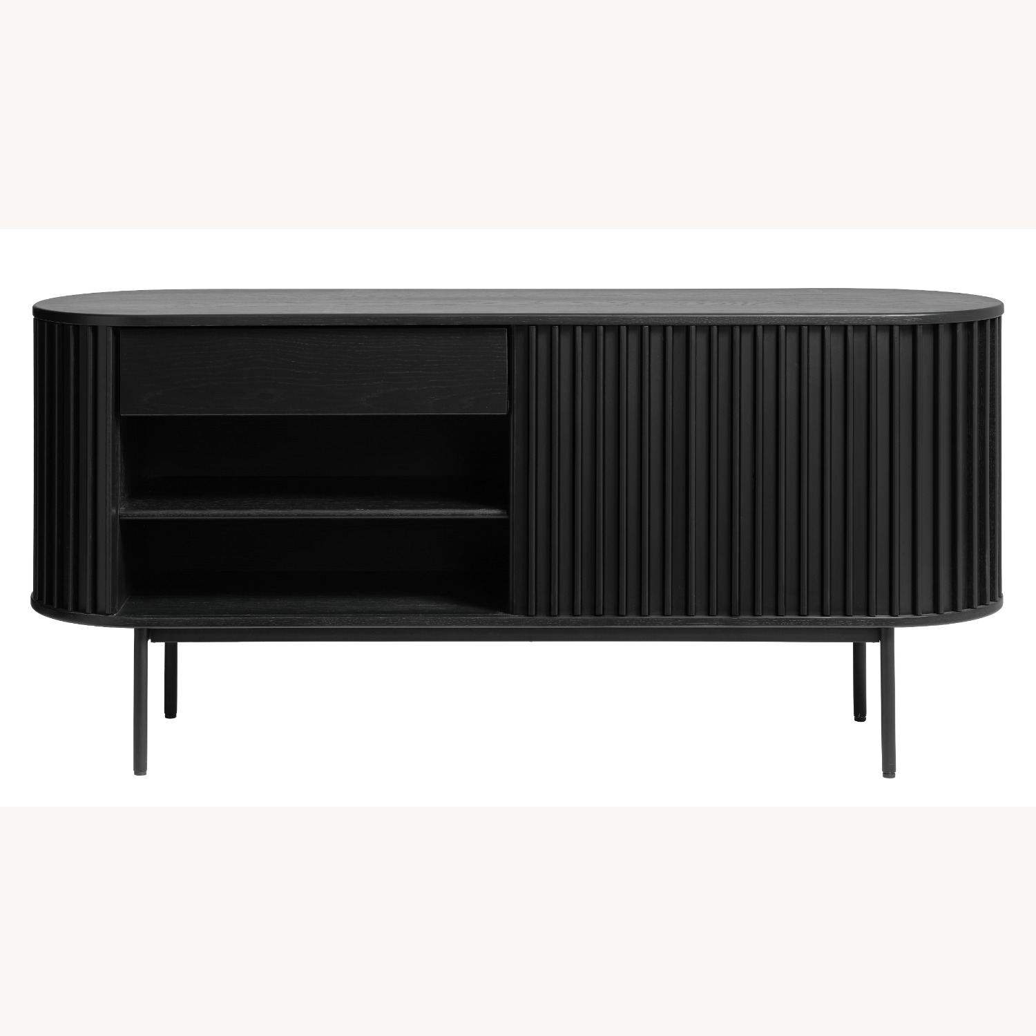 Asta Black Sideboard with Sliding Doors - image-3