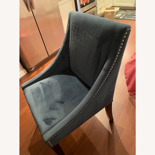 Used Macy's Blue Velvet Dining Chairs for sale on AptDeco