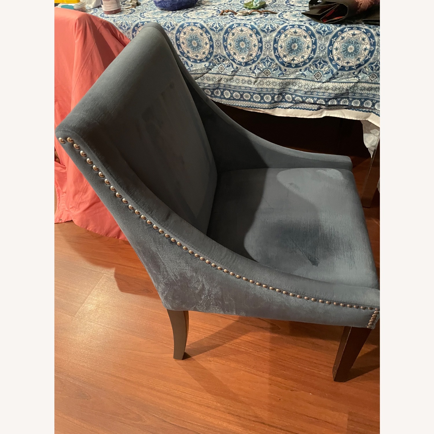 Macy's Blue Velvet Dining Chairs - image-2