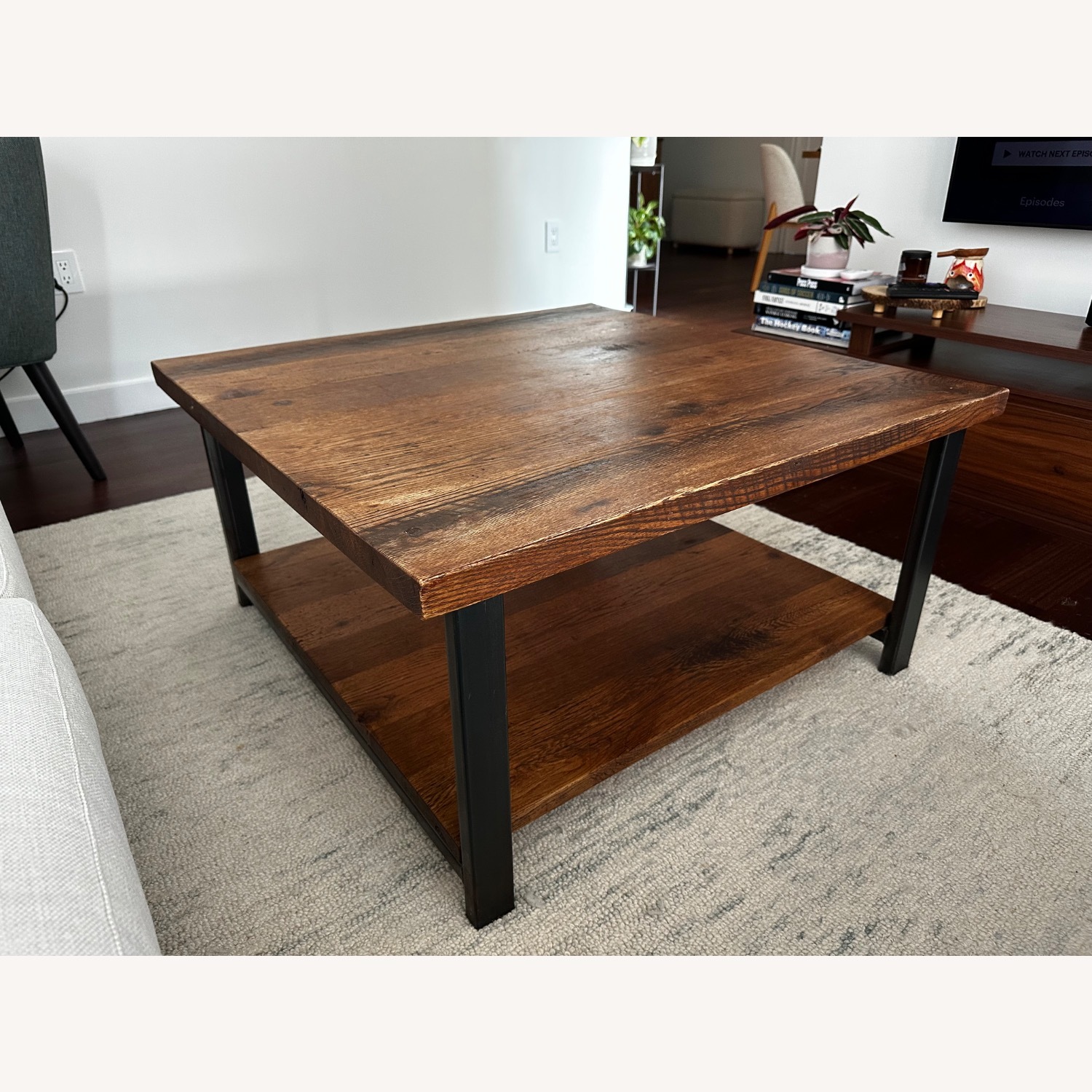 Industrial Solid Wood Coffee Table - image-1