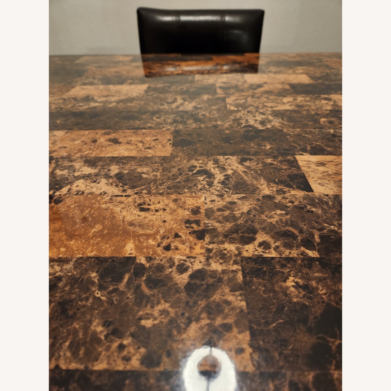 Counter Height Dining Set with Faux Marble Top - image-3