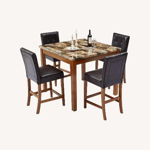 Used Counter Height Dining Set with Faux Marble Top for sale on AptDeco
