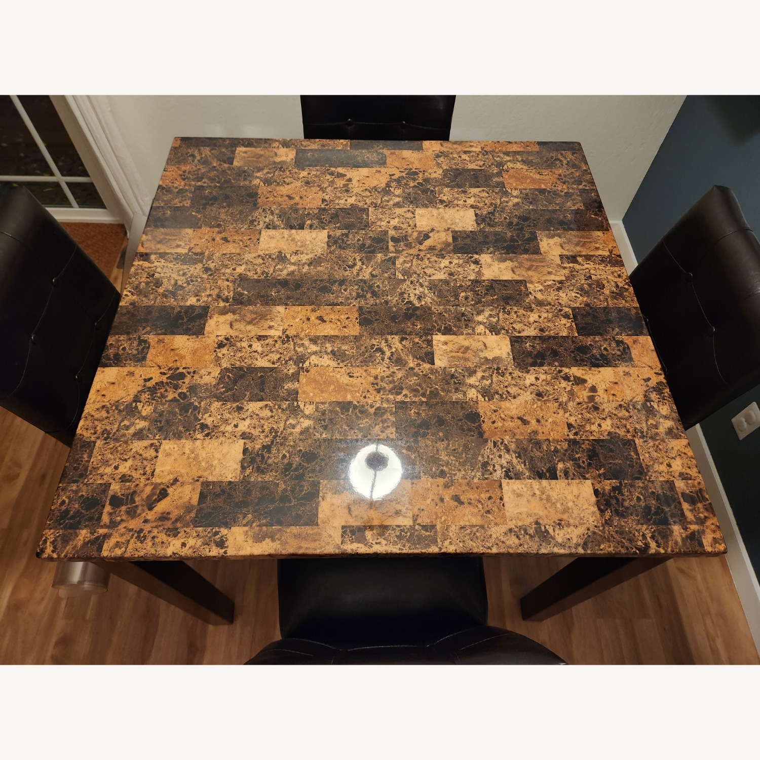 Counter Height Dining Set with Faux Marble Top - image-2