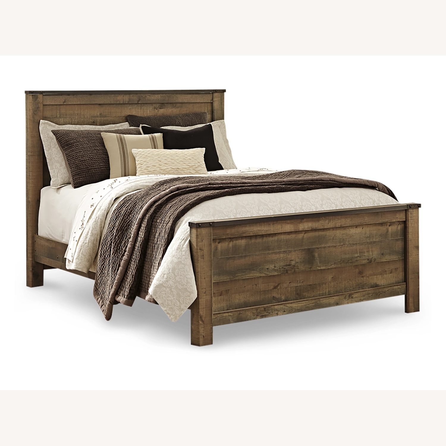 Brown Queen Panel Bed W 6 Drawer Dresser  - image-13