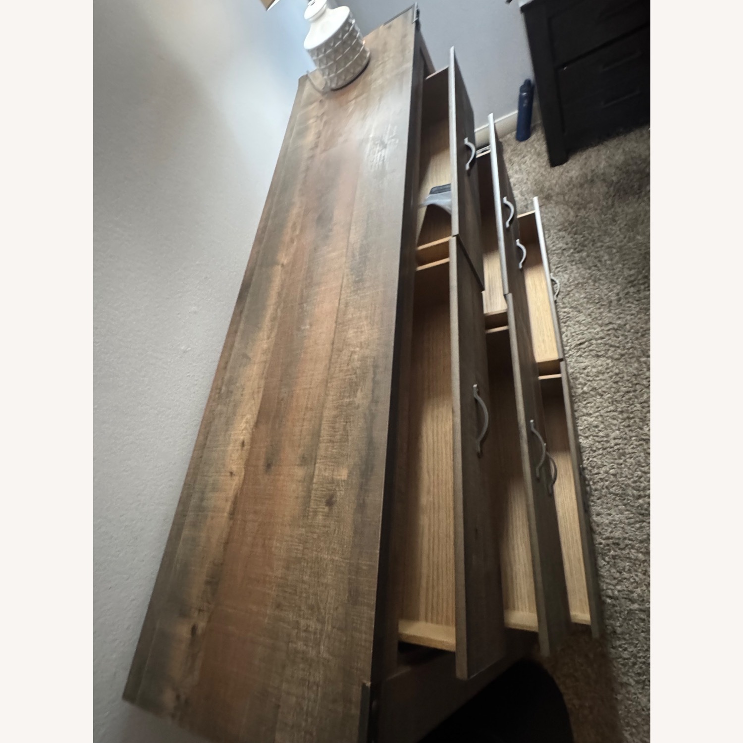 Brown Queen Panel Bed W 6 Drawer Dresser  - image-11