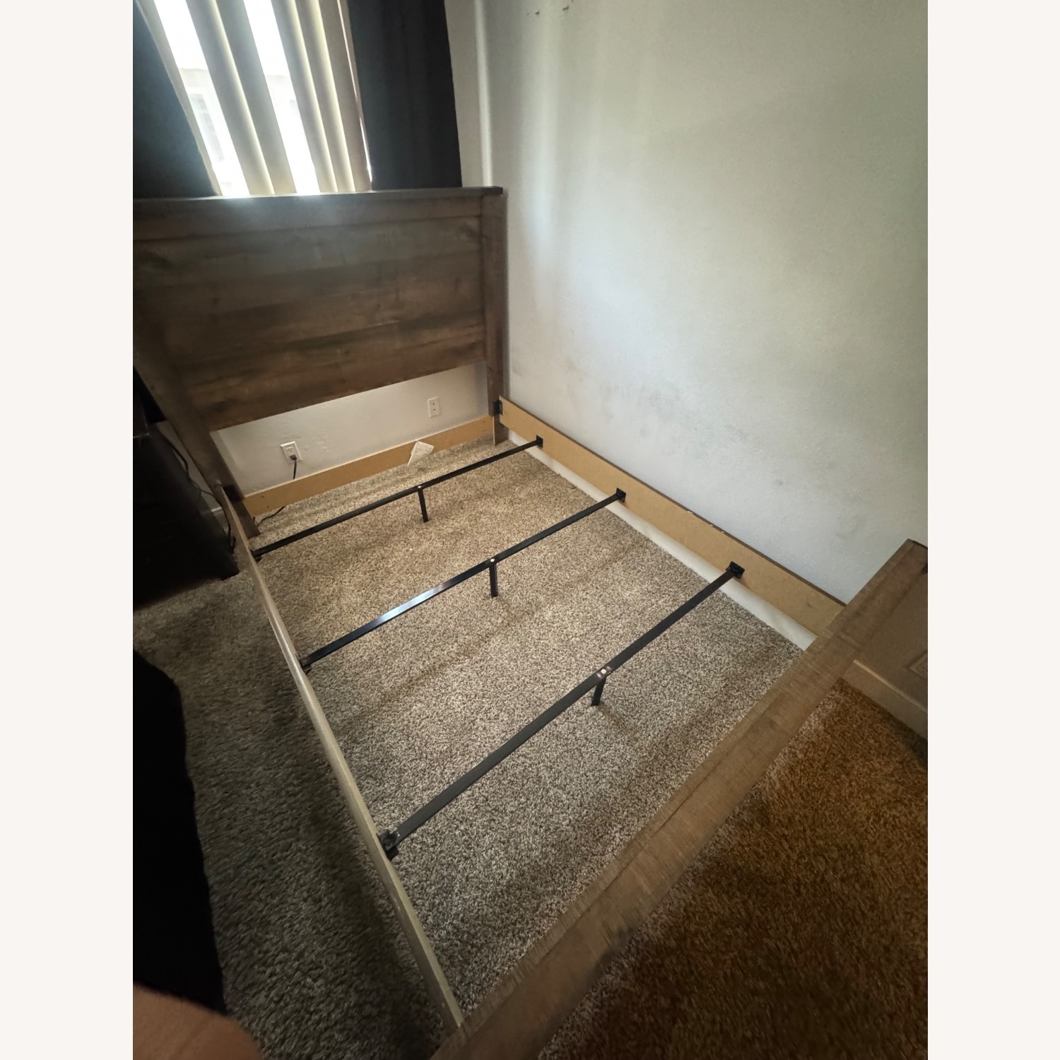 Brown Queen Panel Bed W 6 Drawer Dresser  - image-1