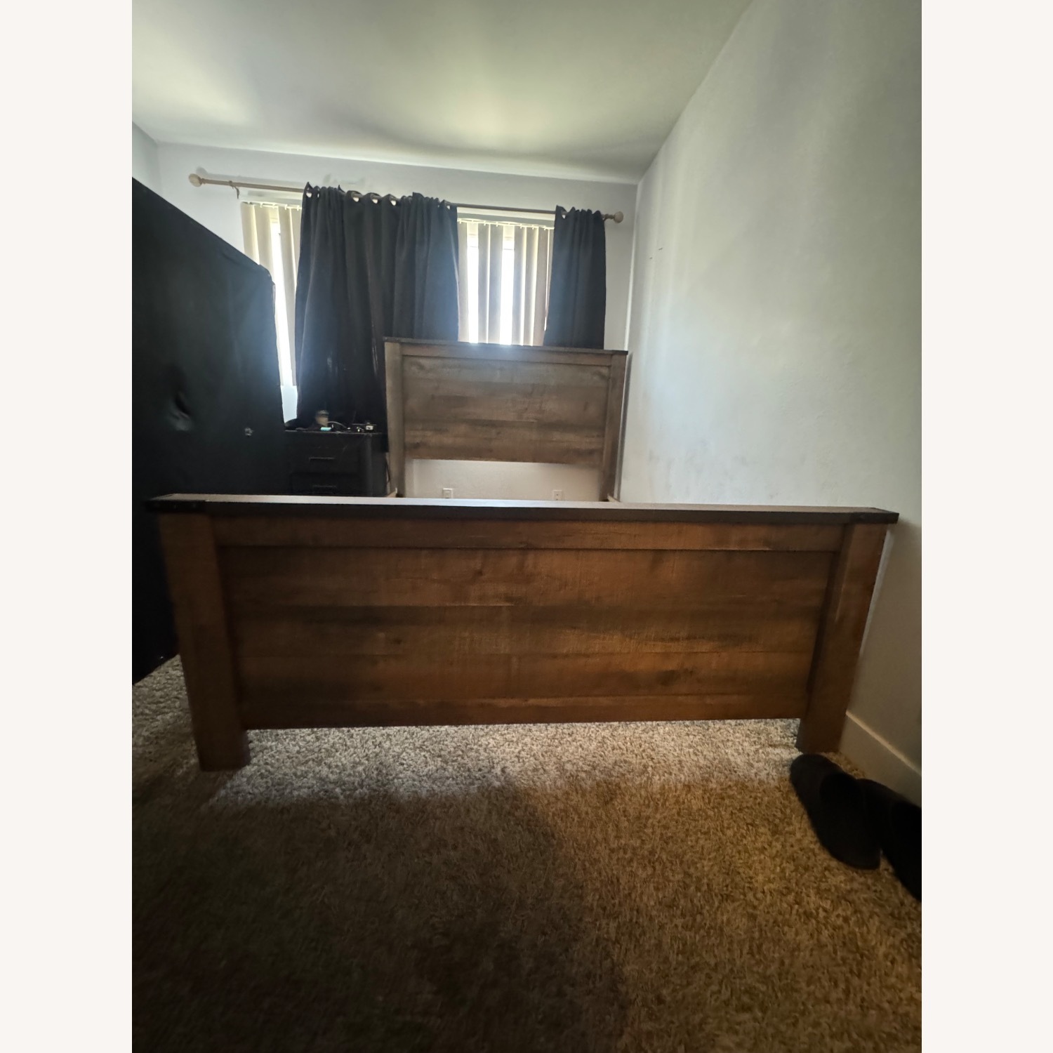 Brown Queen Panel Bed W 6 Drawer Dresser  - image-3