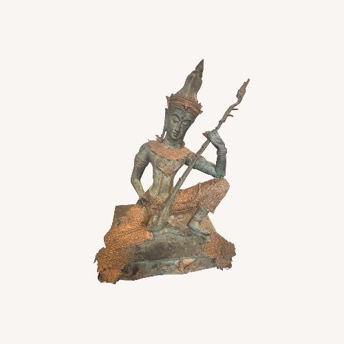Used Bronze Guanyin Statue Playing Lute for sale on AptDeco