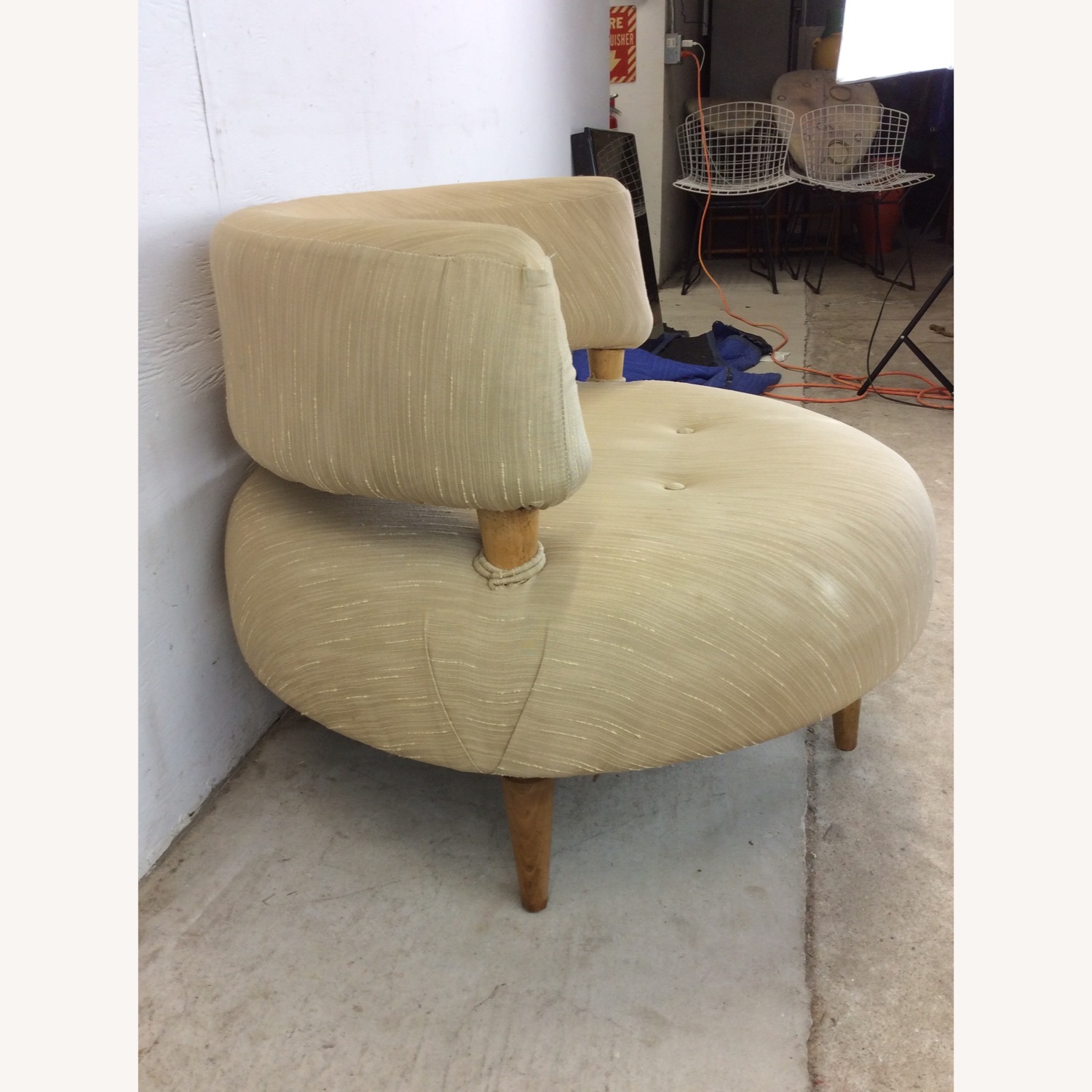 Unique Mid Century Club Chair with Tapered Legs - image-15