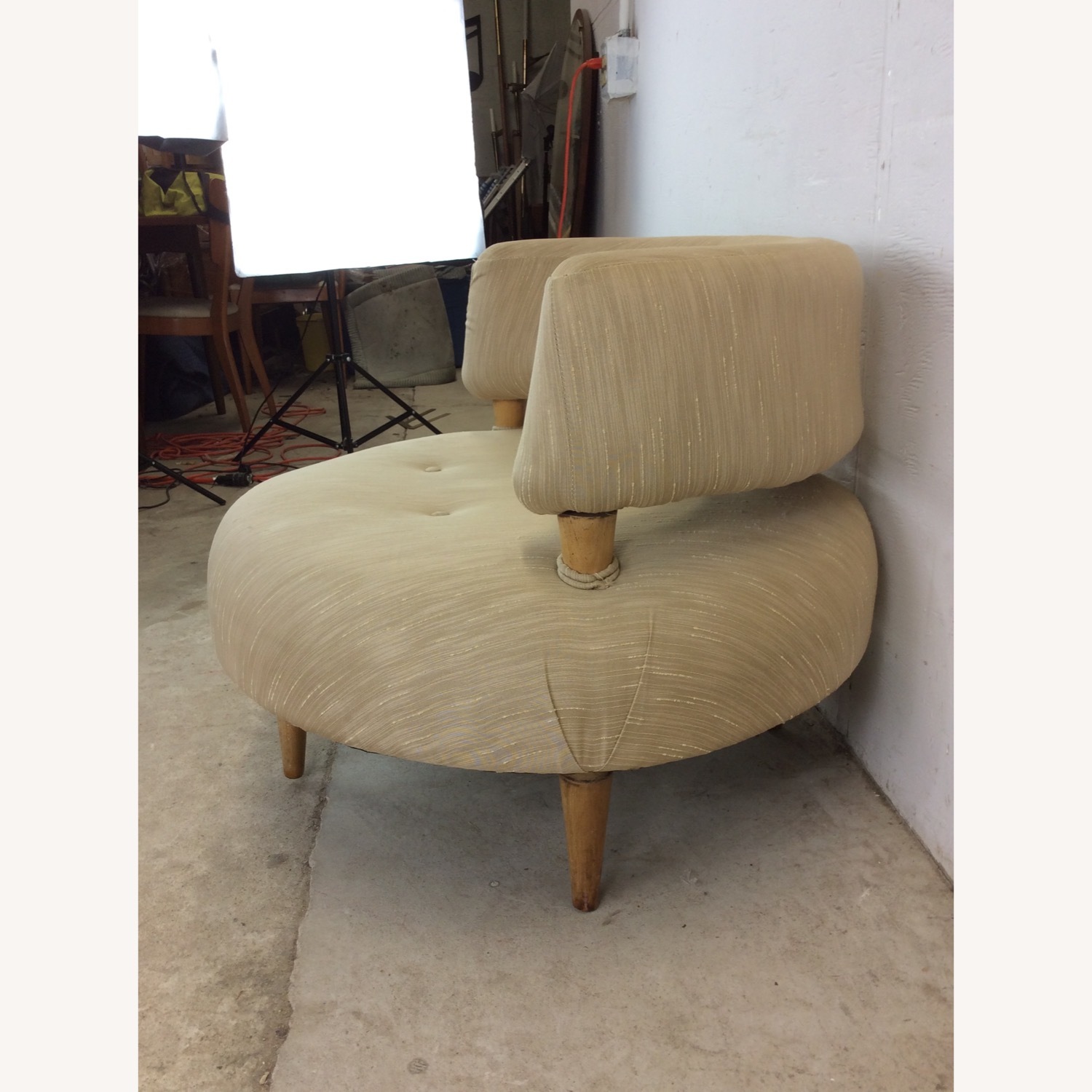Unique Mid Century Club Chair with Tapered Legs - image-11