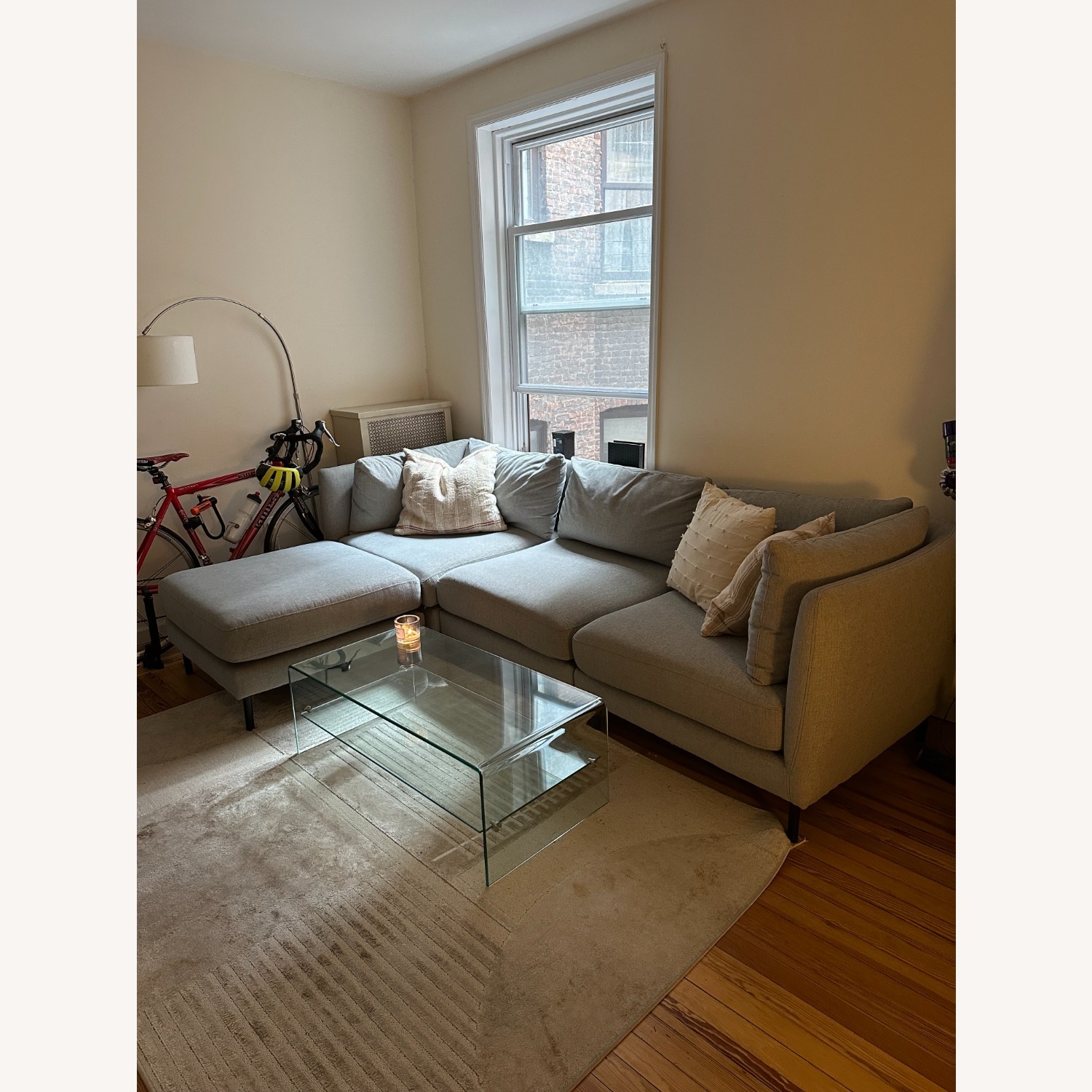 Feather Valencia Sectional in Color "Mist" - image-1