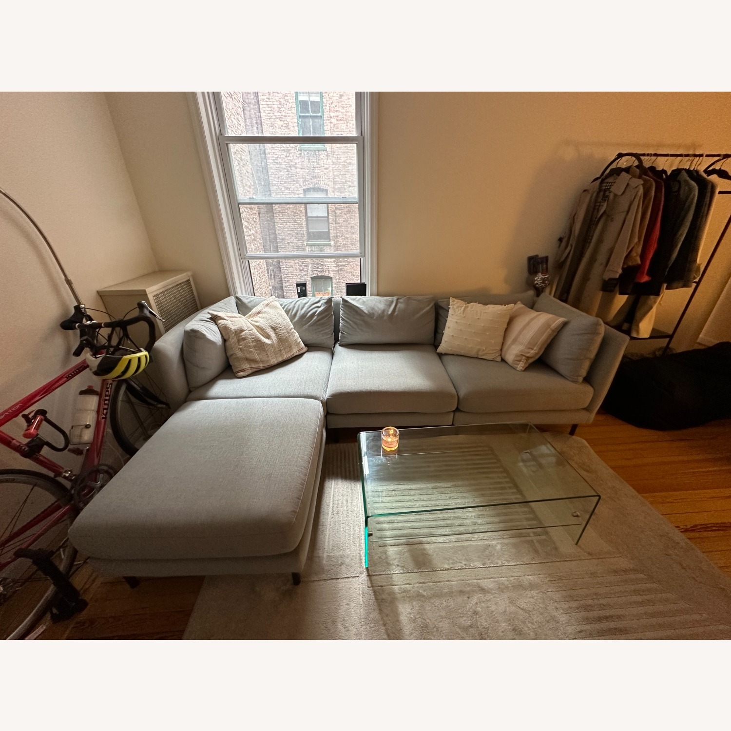 Feather Valencia Sectional in Color "Mist" - image-2